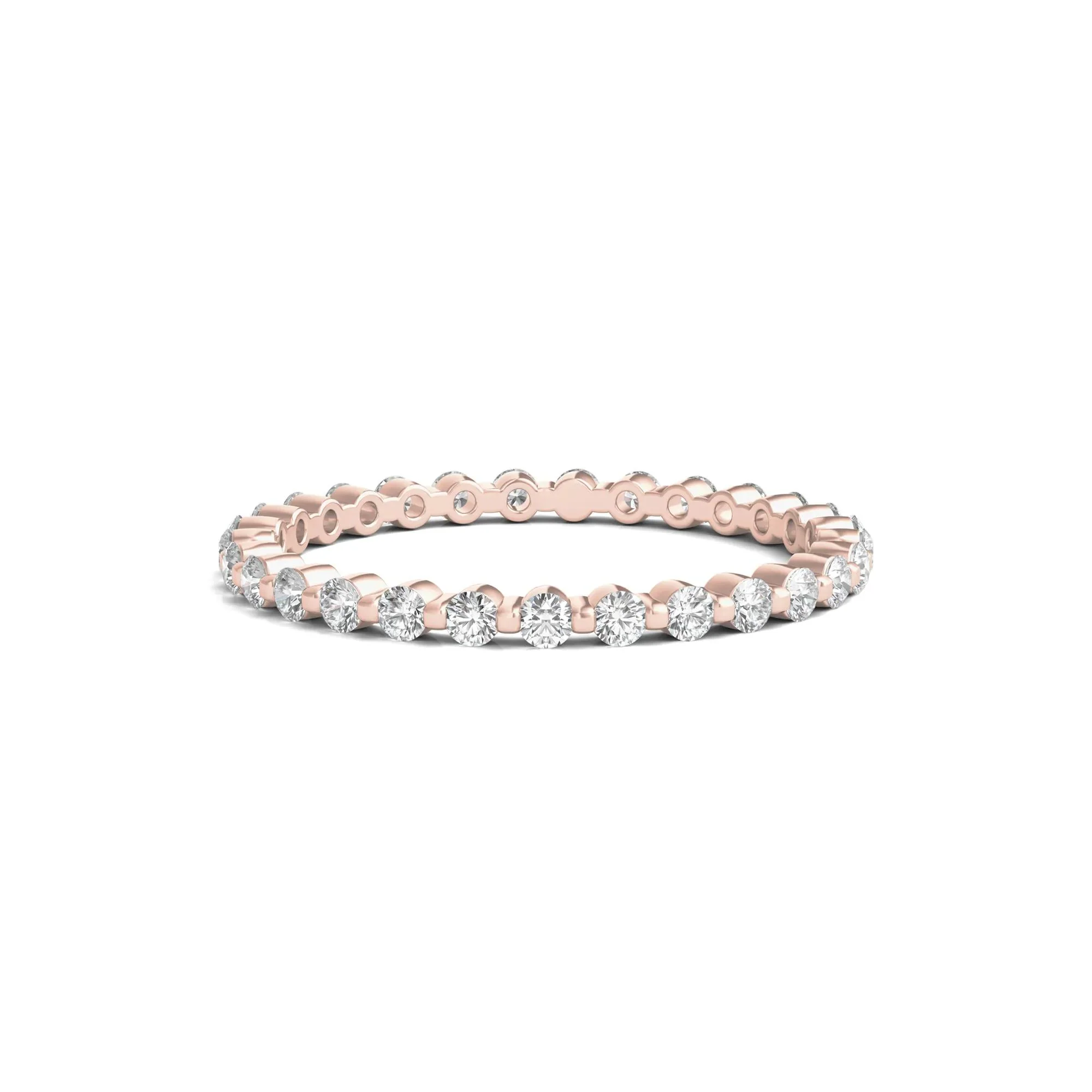 1/2 CT. Tw. Round Brilliant-Cut Lab Grown Diamond Eternity Band Ring 14K Rose Gold Size 7