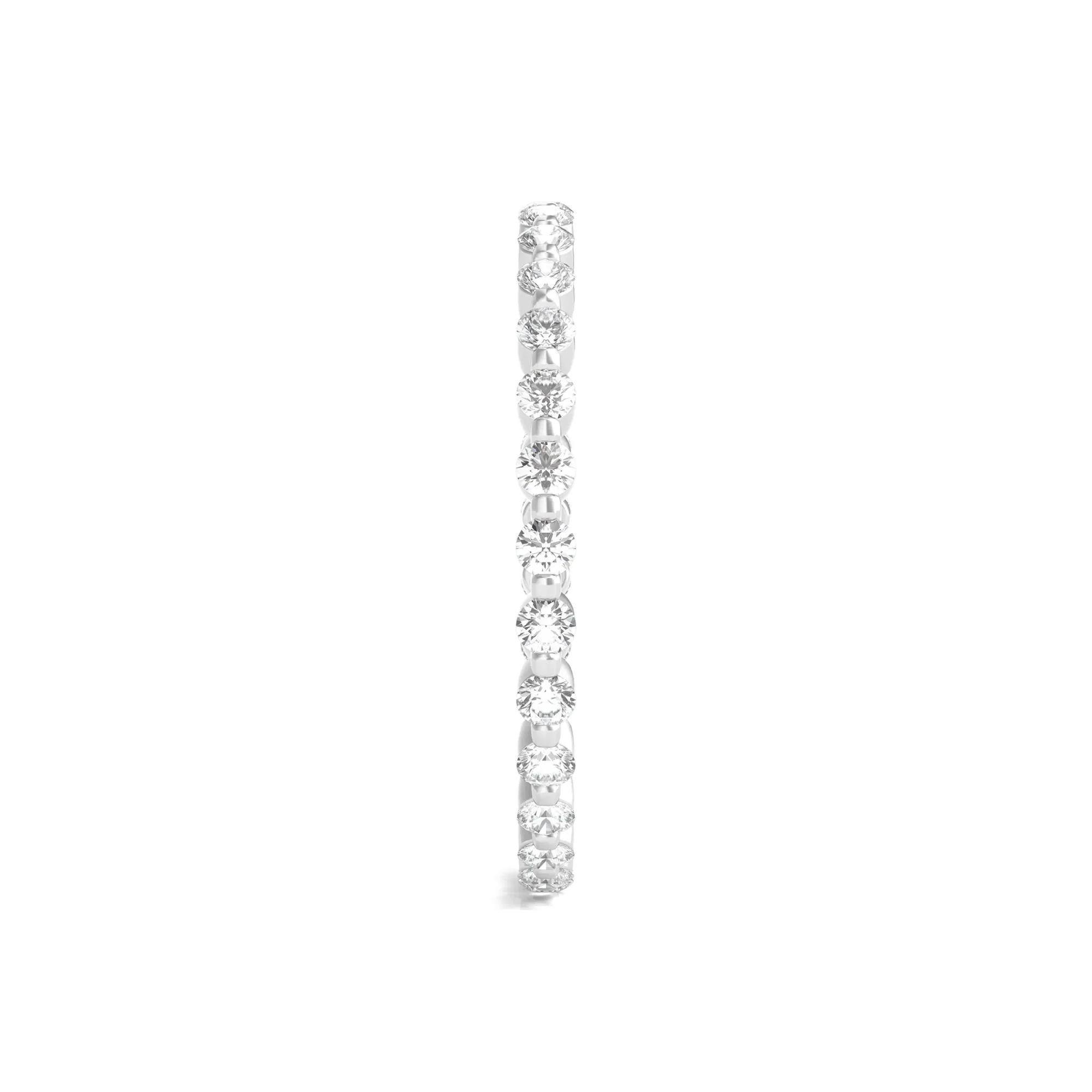 1/2 CT. Tw. Round Brilliant-Cut Lab Grown Diamond Eternity Band Ring Platinum White Size 4 - Image 3