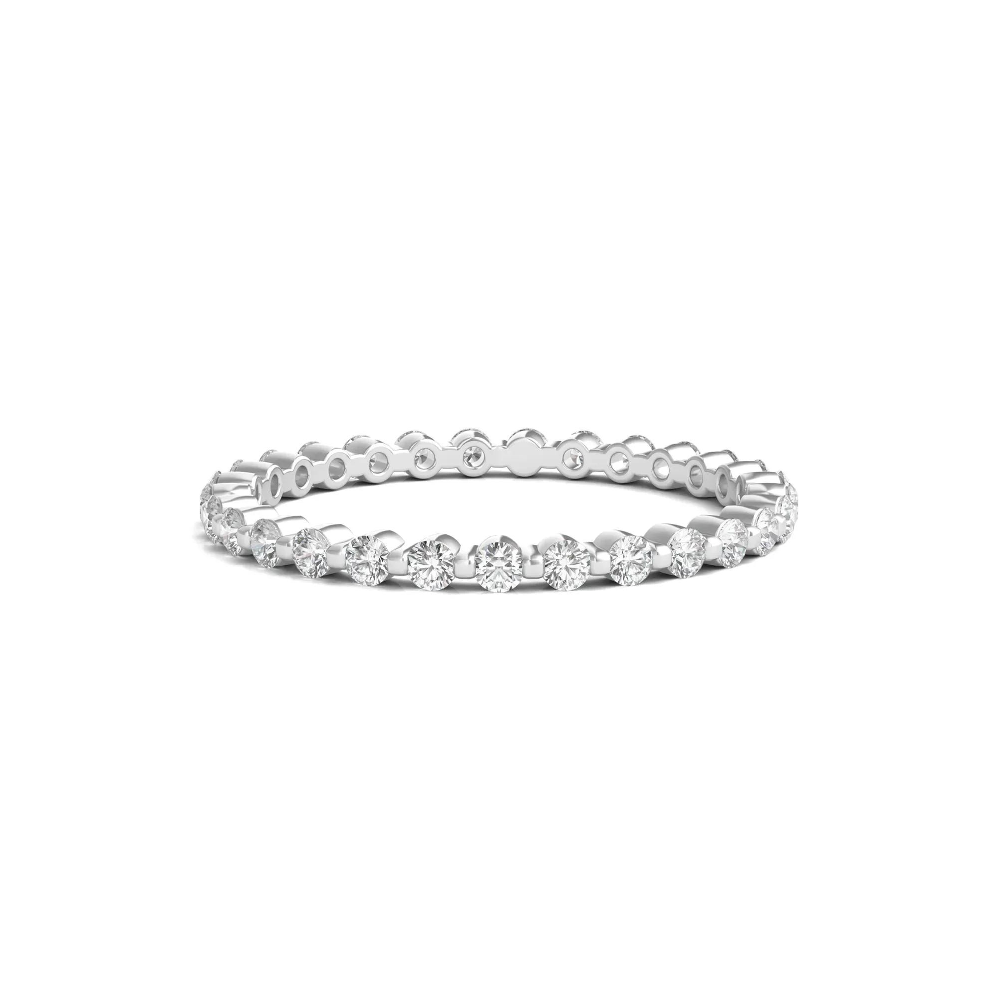 1/2 CT. Tw. Round Brilliant-Cut Lab Grown Diamond Eternity Band Ring Platinum White Size 6.5