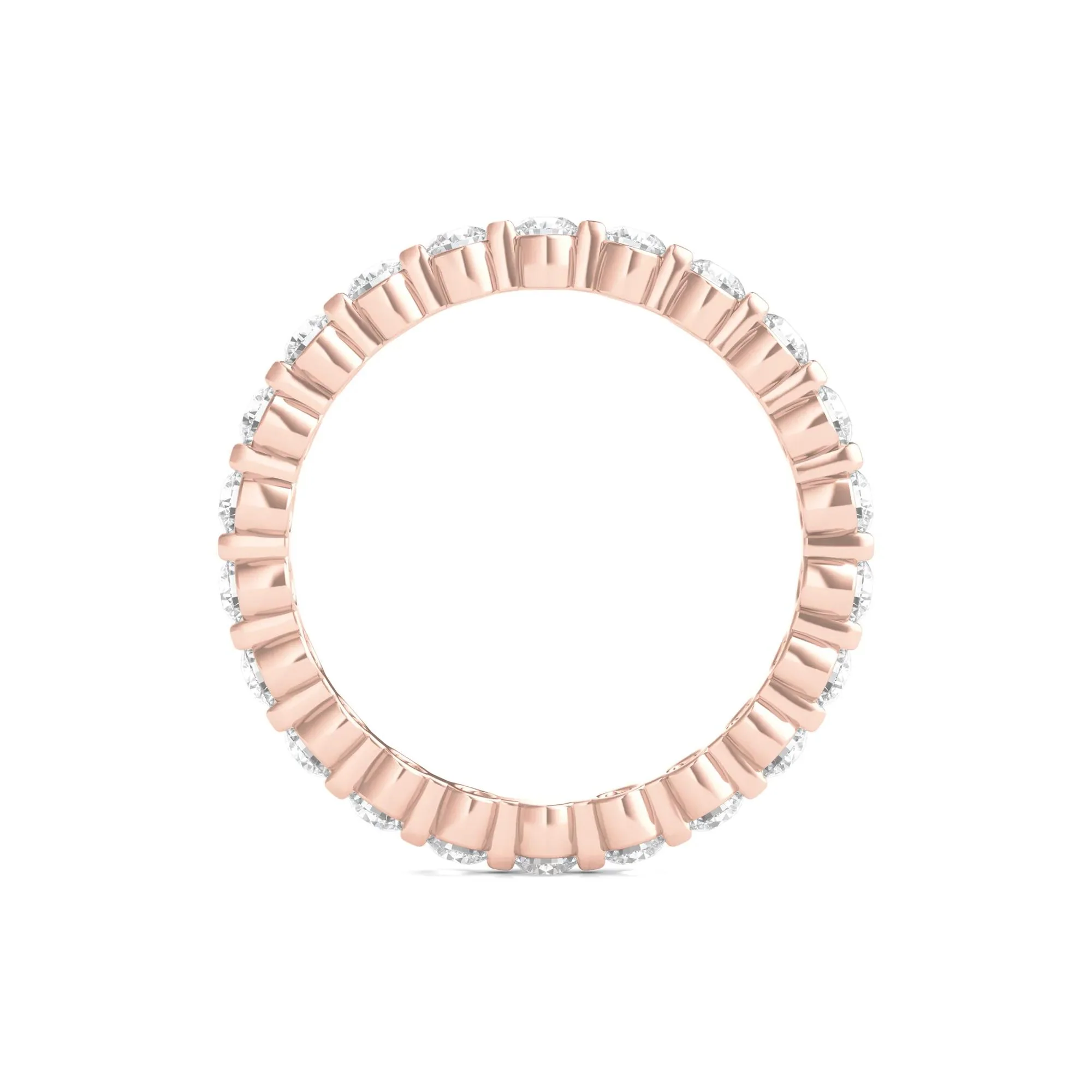 1 CT. Tw. Round Brilliant-Cut Lab Grown Diamond Eternity Band Ring 14K Rose Gold Size 4.5 - Image 2