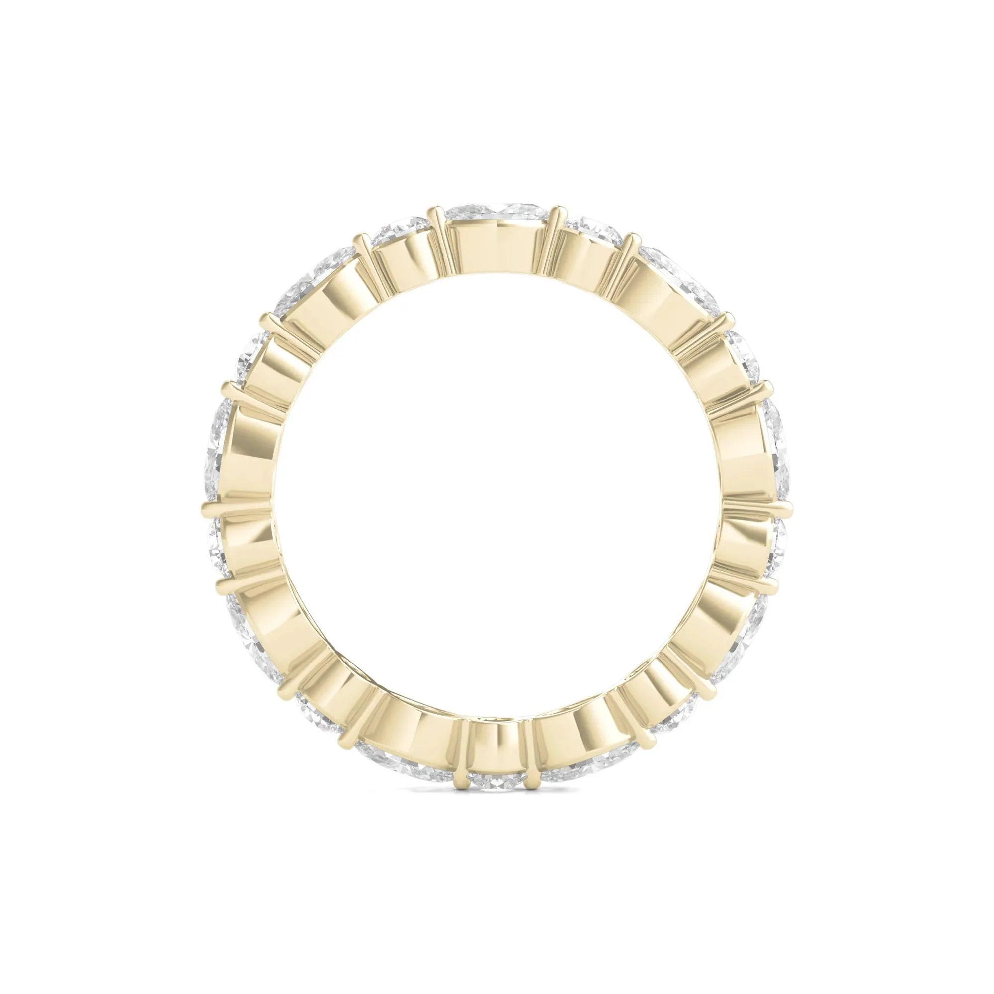 1/2 CT. Tw. Round and Marquise-Cut Lab Grown Diamond Eternity Band Ring 14K Yellow Gold Size 6.5 2mm - Image 2