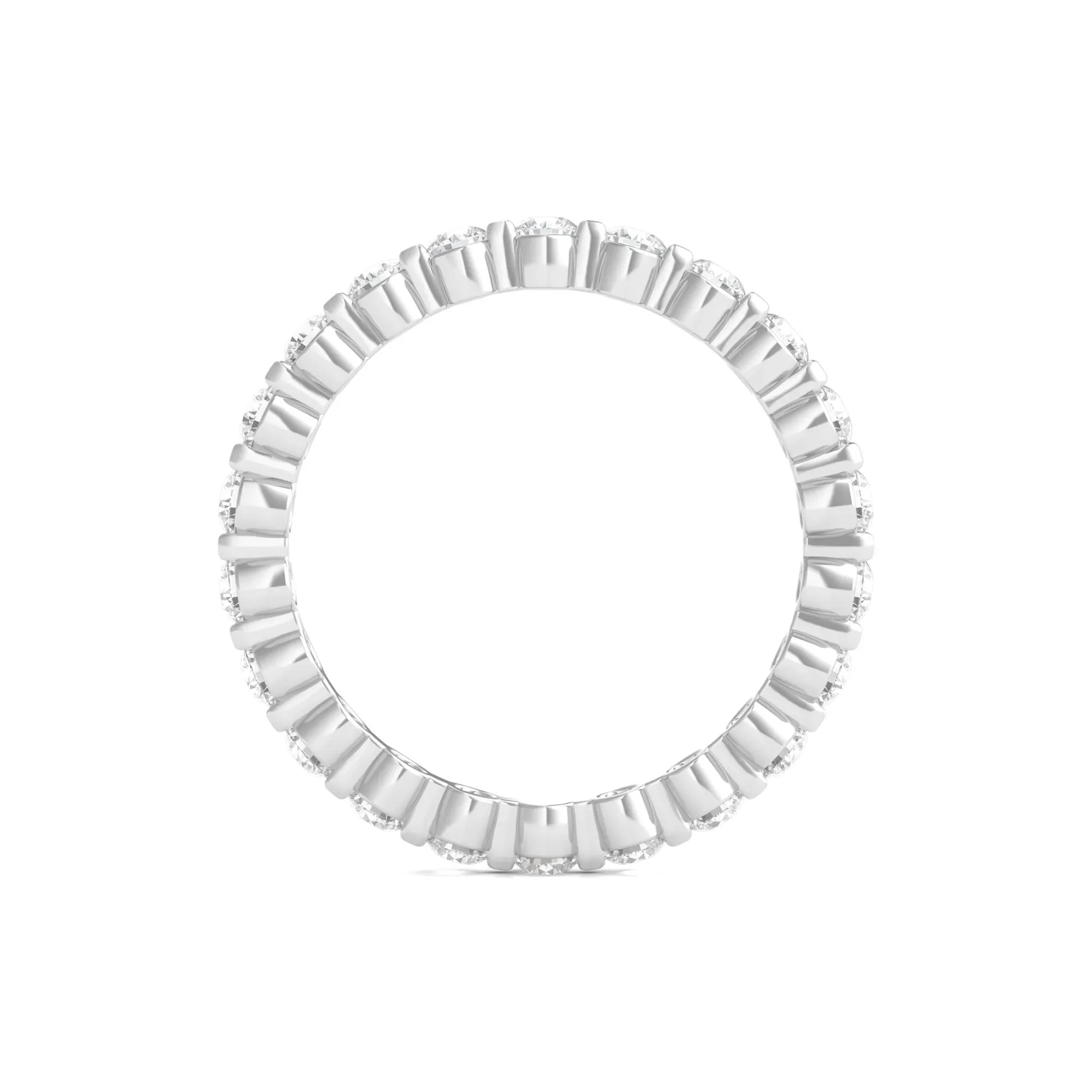 1 CT. Tw. Round Brilliant-Cut Lab Grown Diamond Eternity Band Ring 14K White Gold Size 7.5 - Image 2