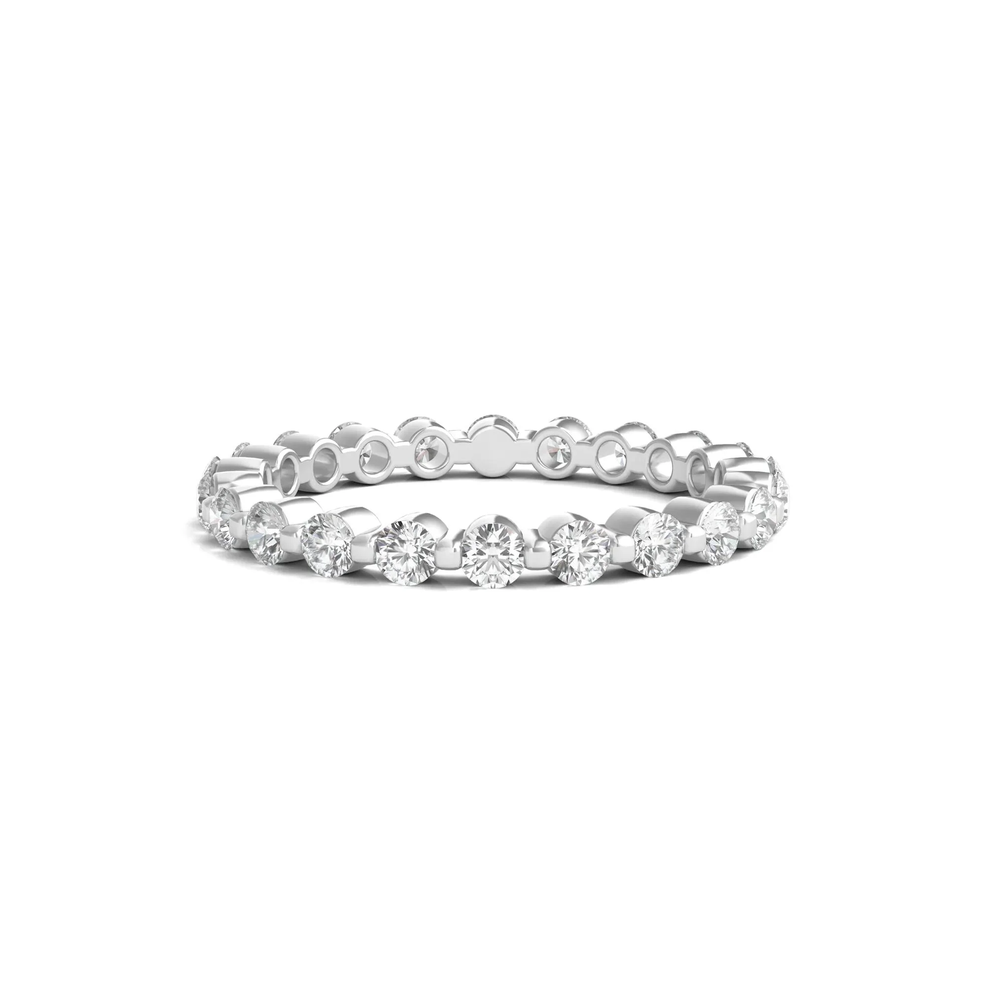 1 CT. Tw. Round Brilliant-Cut Lab Grown Diamond Eternity Band Ring Platinum White Size 8.5