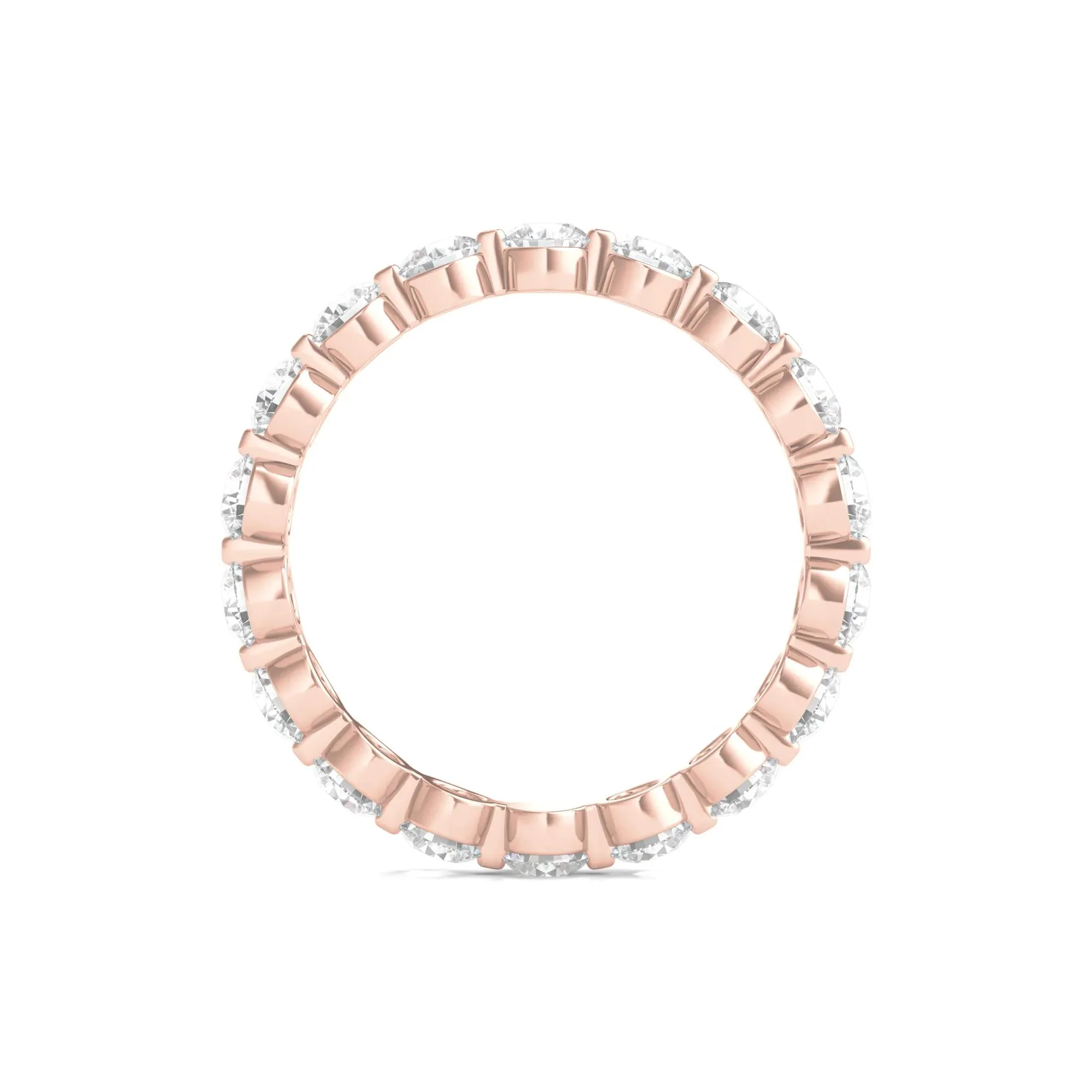 2 CT. Tw. Round Brilliant-Cut Lab Grown Diamond Eternity Band Ring 14K Rose Gold Size 5 - Image 2