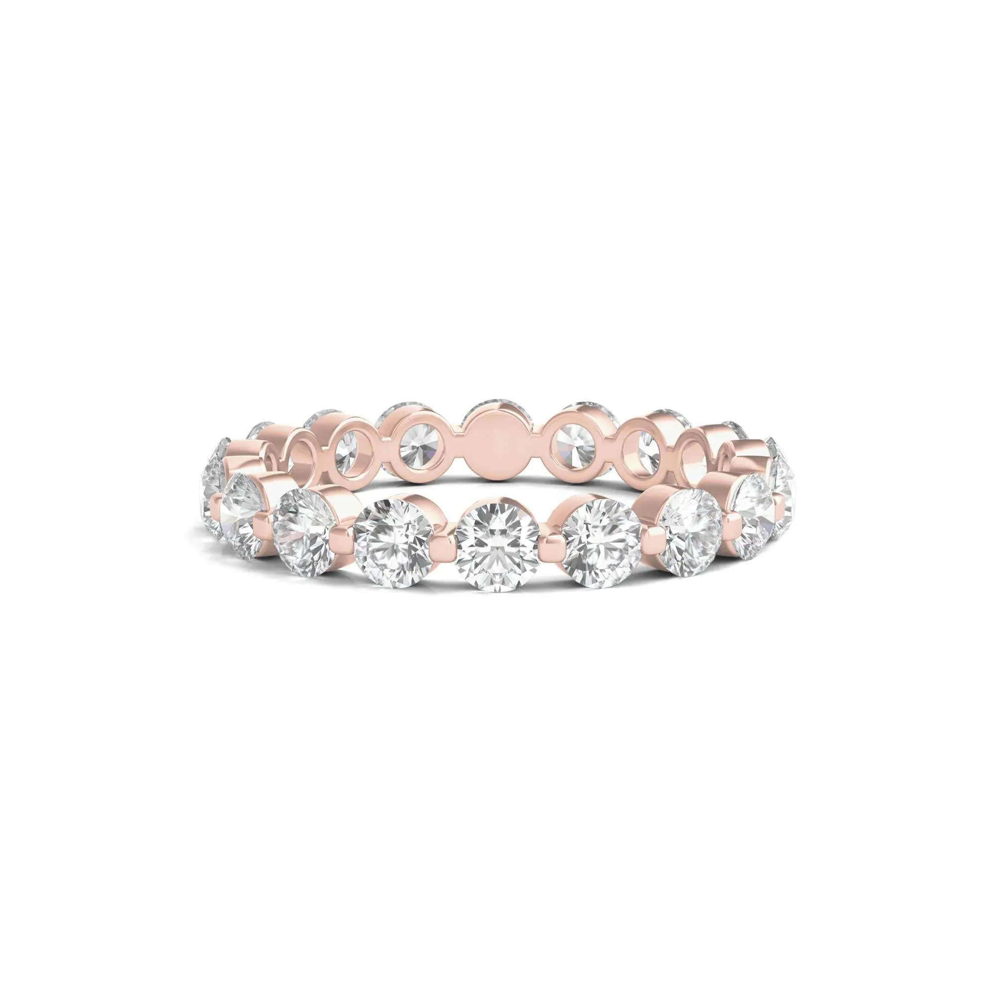 2 CT. Tw. Round Brilliant-Cut Lab Grown Diamond Eternity Band Ring 14K Rose Gold Size 5.5