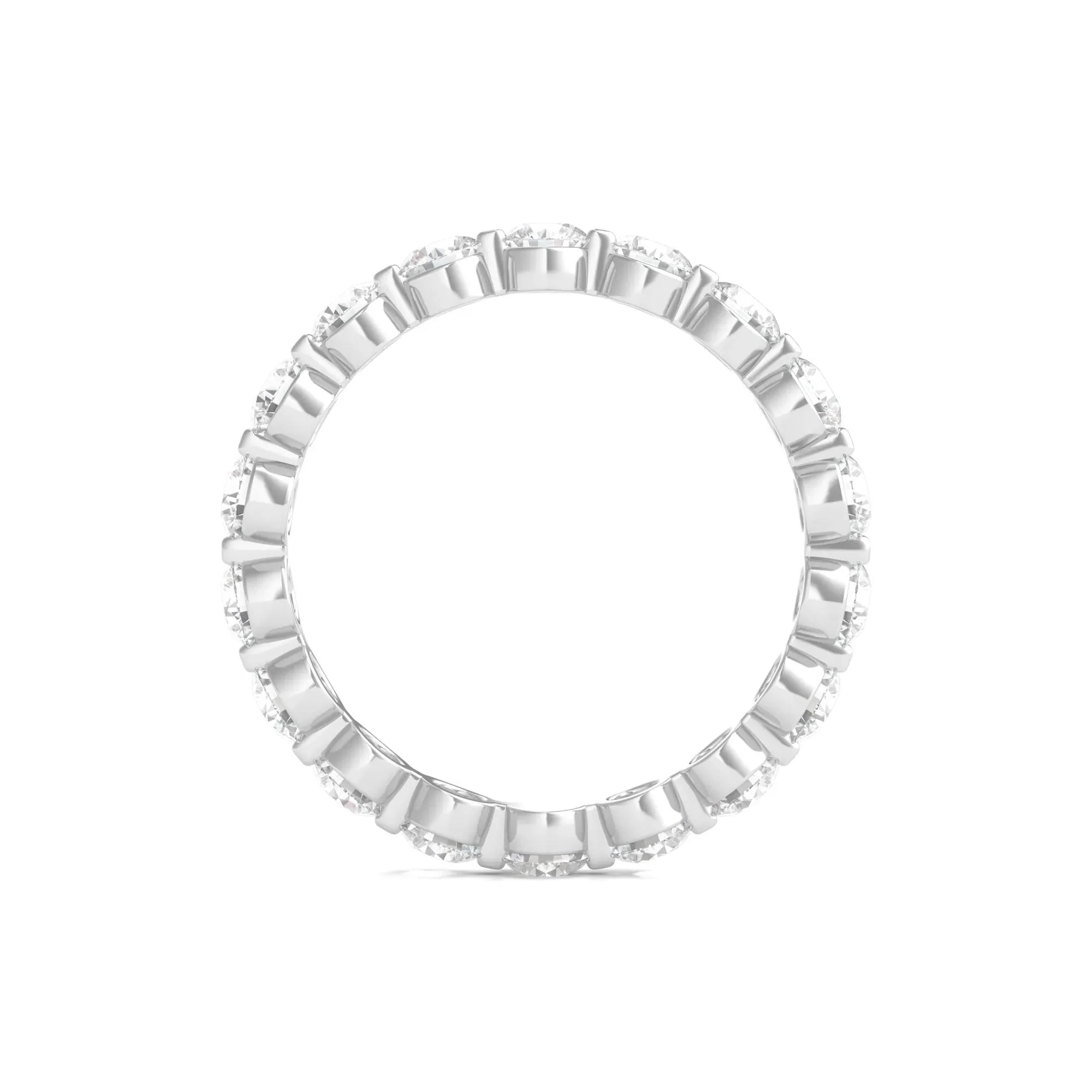 2 CT. Tw. Round Brilliant-Cut Lab Grown Diamond Eternity Band Ring 14K White Gold Size 6 - Image 2