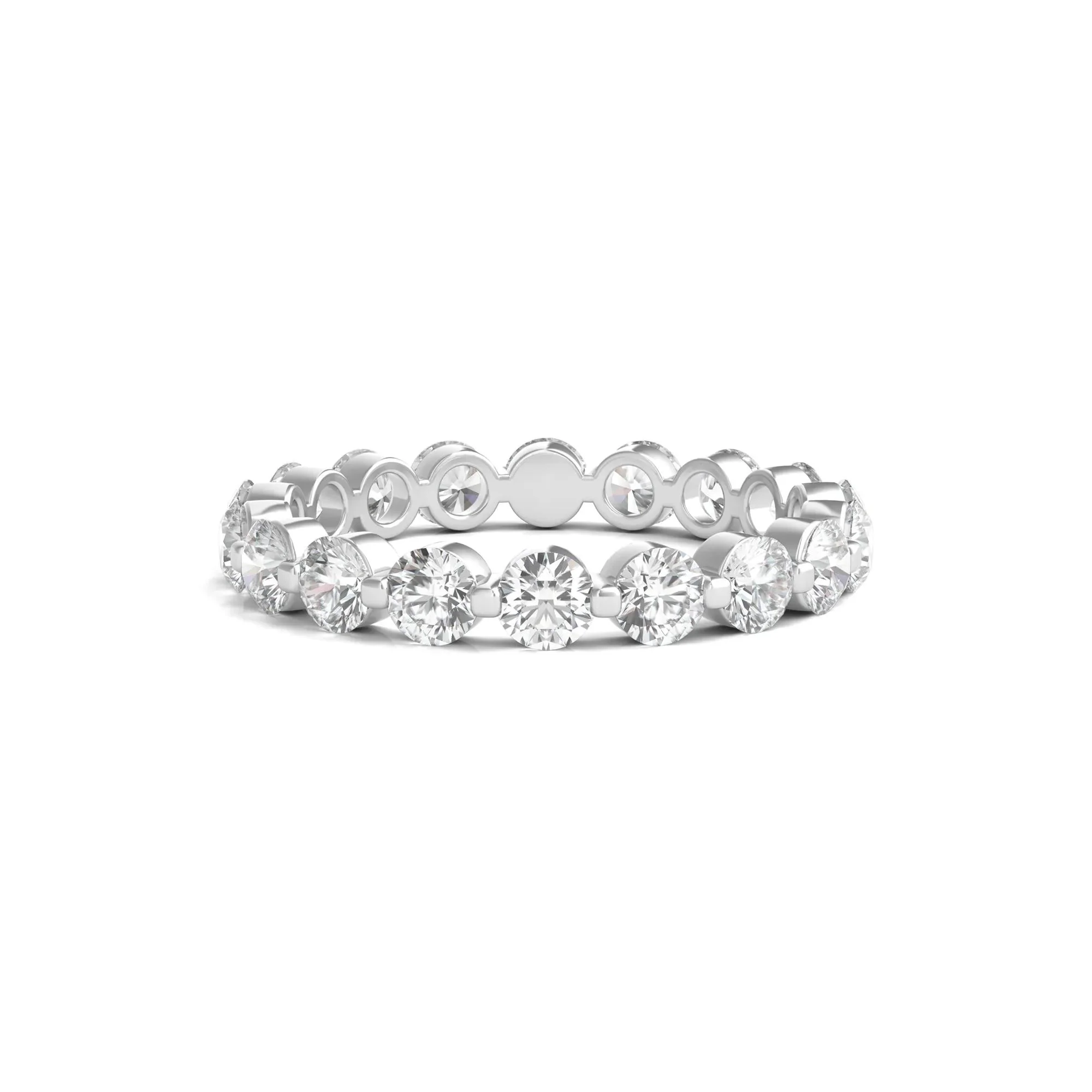 2 CT. Tw. Round Brilliant-Cut Lab Grown Diamond Eternity Band Ring Platinum White Size 6