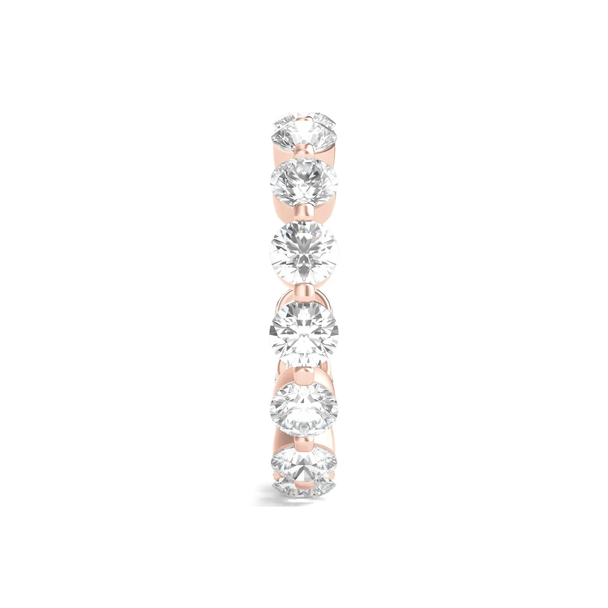 3 CT. Tw. Round Brilliant-Cut Lab Grown Diamond Eternity Band Ring 14K Rose Gold Size 4 - Image 3