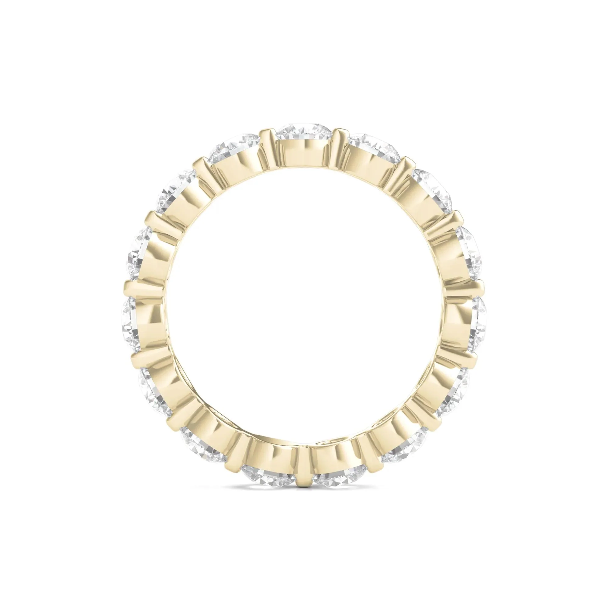 3 CT. Tw. Round Brilliant-Cut Lab Grown Diamond Eternity Band Ring 14K Yellow Gold Size 5 - Image 2