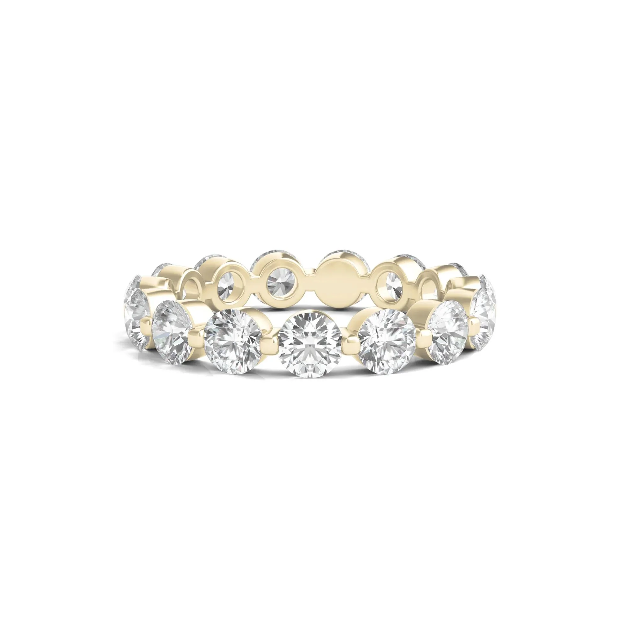 3 CT. Tw. Round Brilliant-Cut Lab Grown Diamond Eternity Band Ring 14K Yellow Gold Size 8