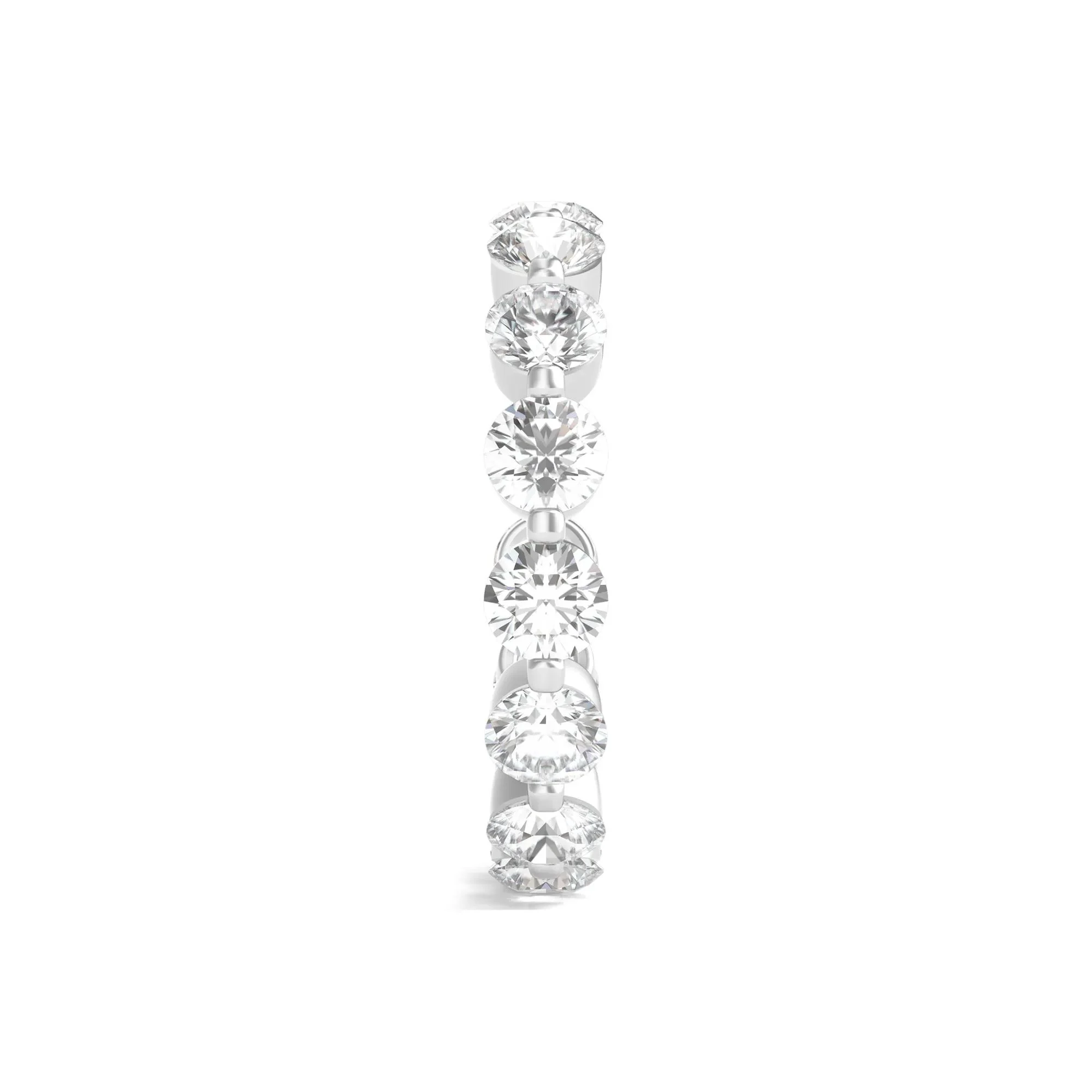 3 CT. Tw. Round Brilliant-Cut Lab Grown Diamond Eternity Band Ring Platinum White Size 4 - Image 3