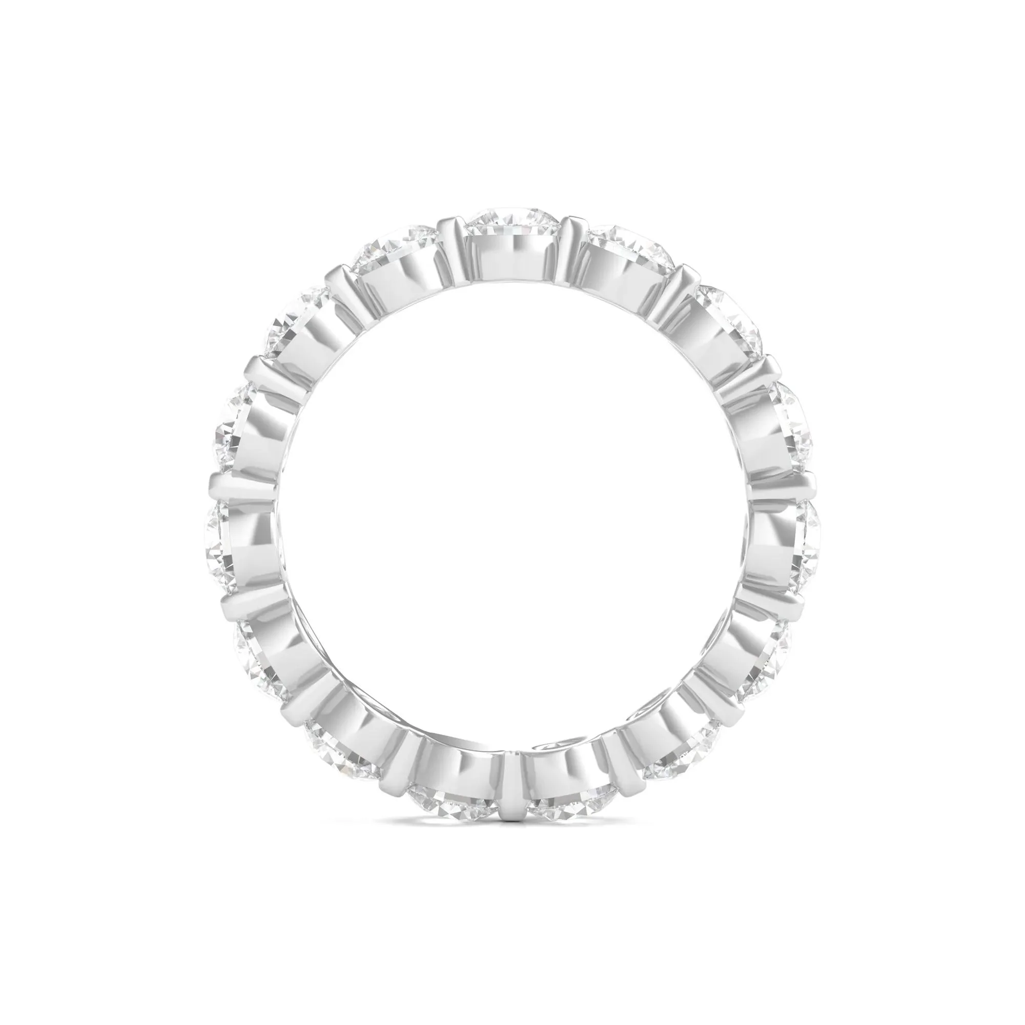 3 CT. Tw. Round Brilliant-Cut Lab Grown Diamond Eternity Band Ring Platinum White Size 5 - Image 2