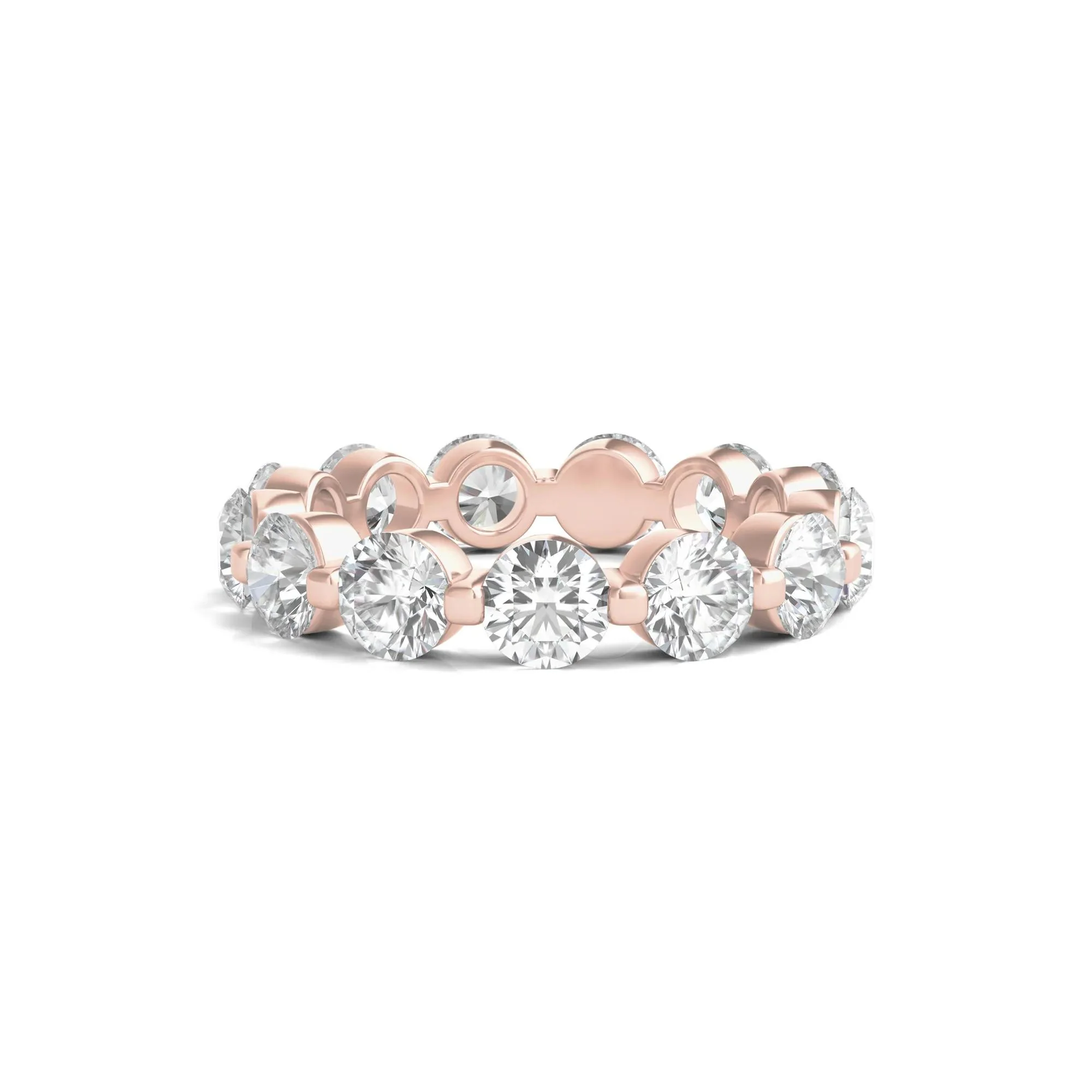 4 CT. Tw. Round Brilliant-Cut Lab Grown Diamond Eternity Band Ring 14K Rose Gold Size 8
