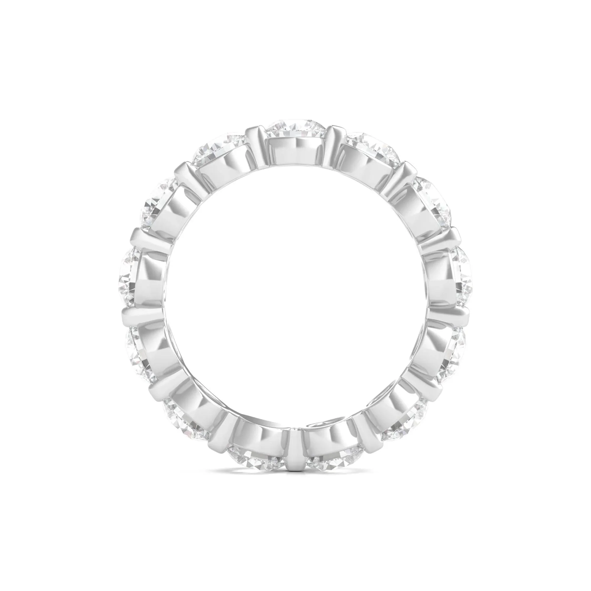 4 CT. Tw. Round Brilliant-Cut Lab Grown Diamond Eternity Band Ring Platinum White Size 4.5 - Image 2