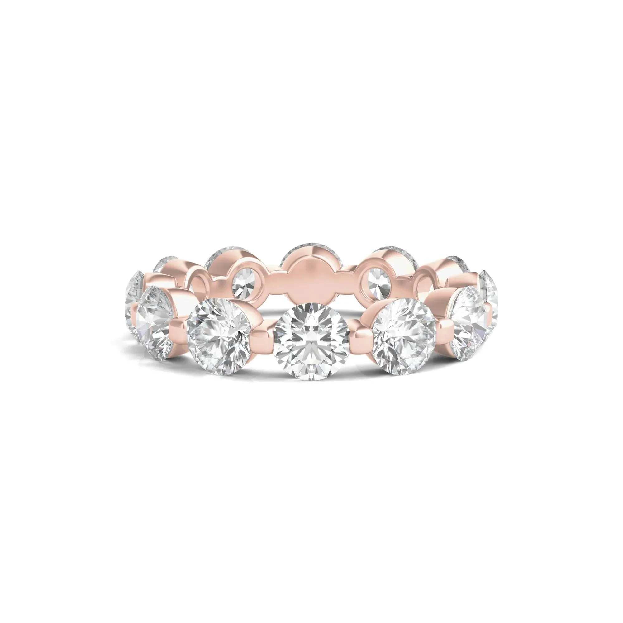 5 CT. Tw. Round Brilliant-Cut Lab Grown Diamond Eternity Band Ring 14K Rose Gold Size 8