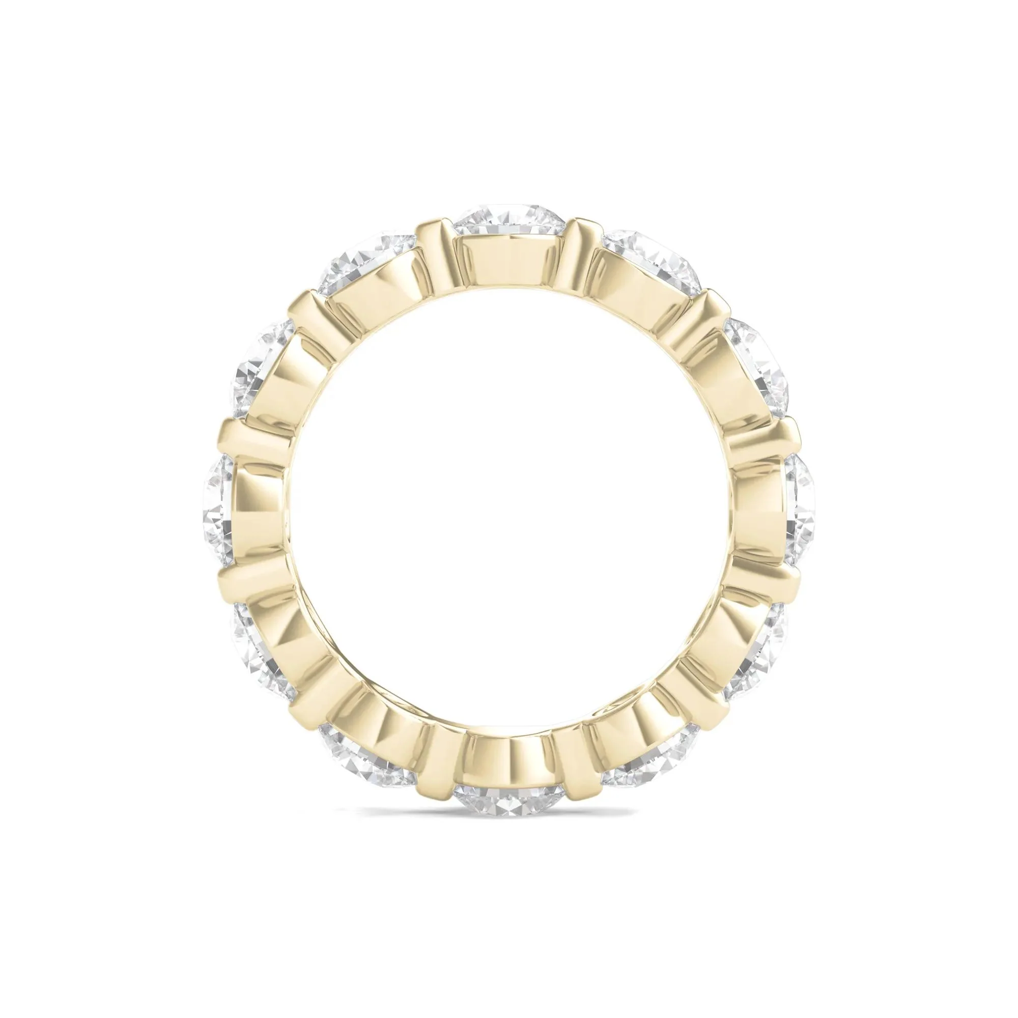 5 CT. Tw. Round Brilliant-Cut Lab Grown Diamond Eternity Band Ring 14K Yellow Gold Size 4.5 - Image 2