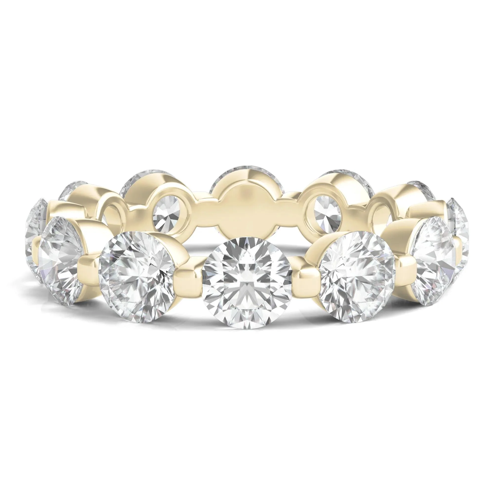 5 CT. Tw. Round Brilliant-Cut Lab Grown Diamond Eternity Band Ring 14K Yellow Gold Size 8