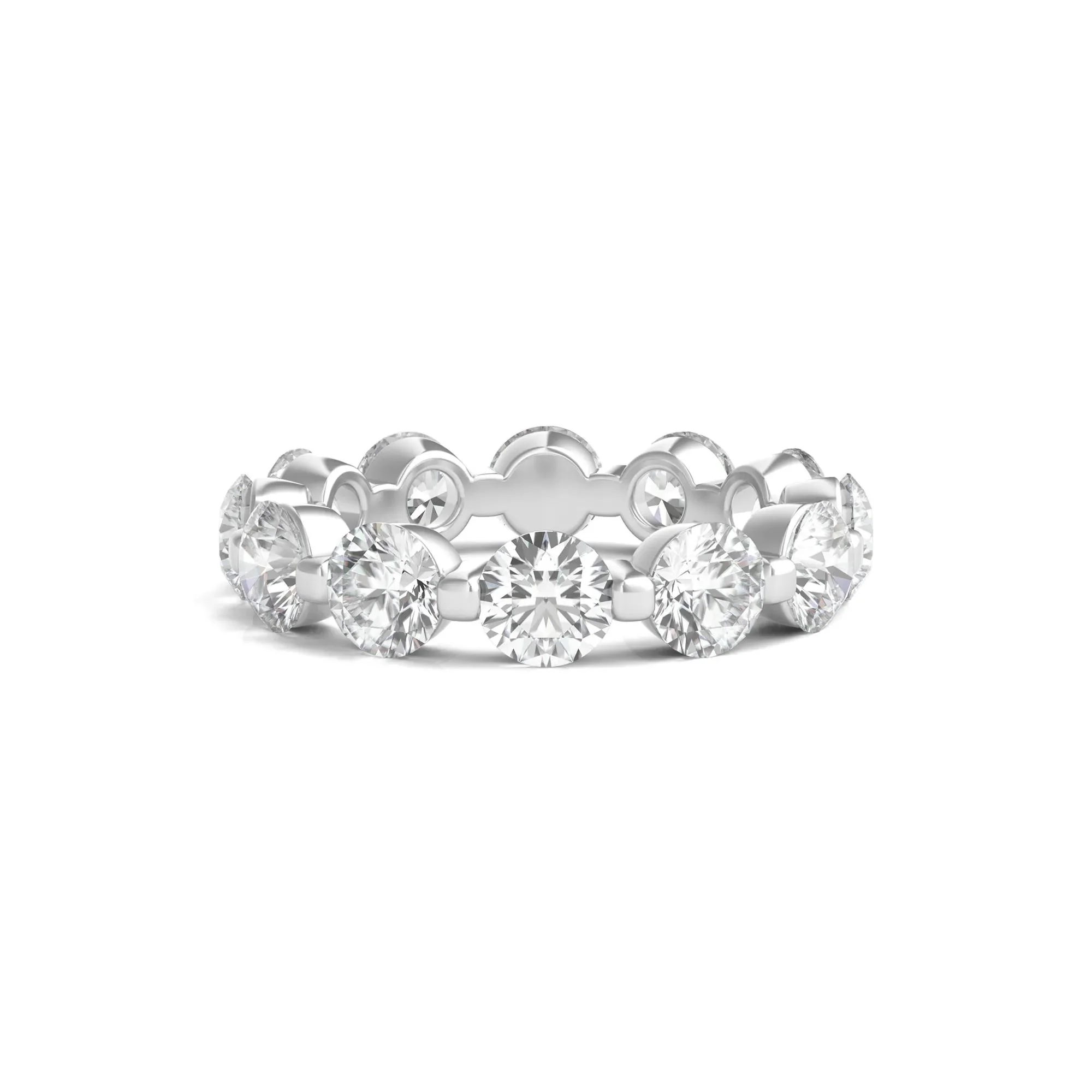 5 CT. Tw. Round Brilliant-Cut Lab Grown Diamond Eternity Band Ring Platinum White Size 6