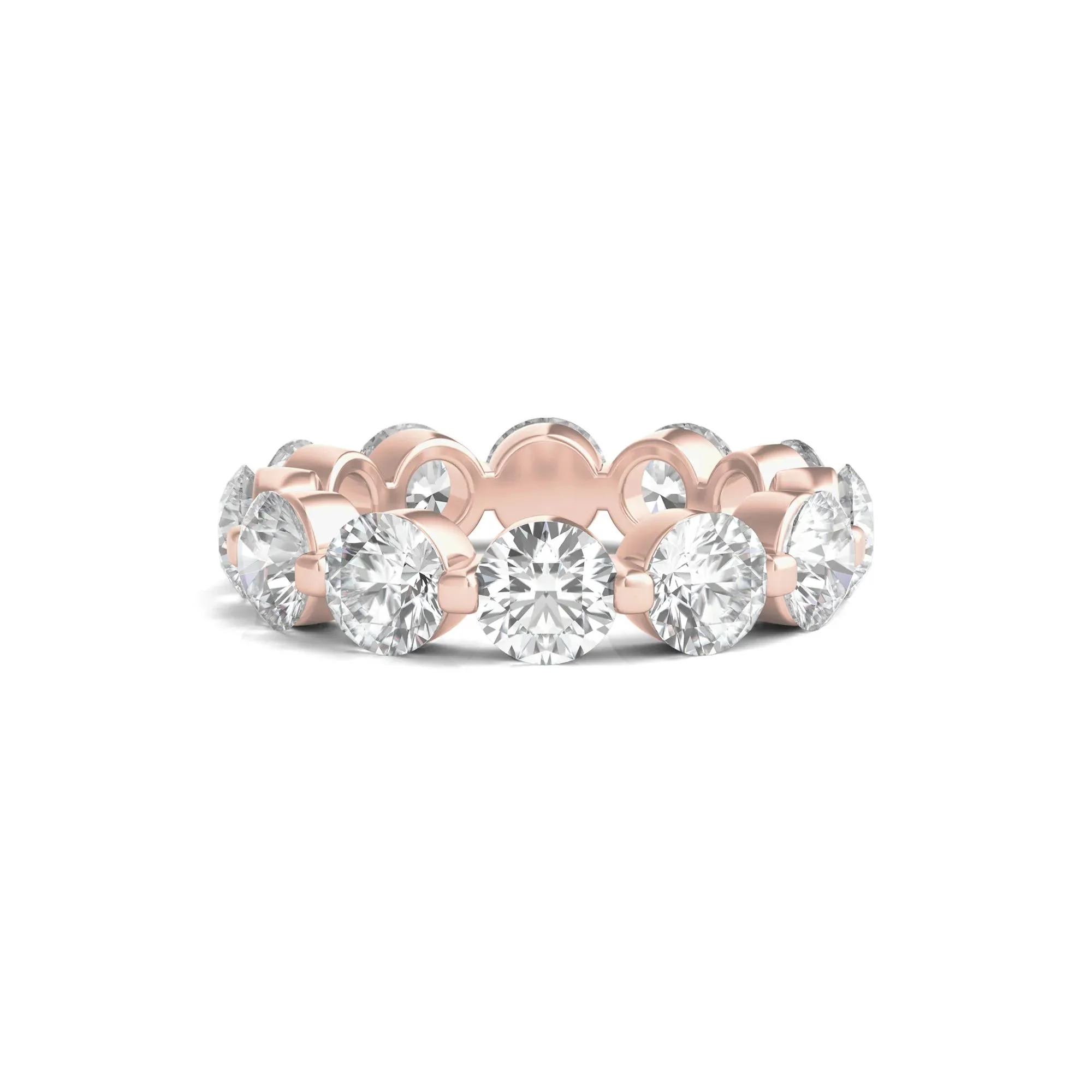 6 CT. Tw. Round Brilliant-Cut Lab Grown Diamond Eternity Band Ring 14K Rose Gold Size 4.5