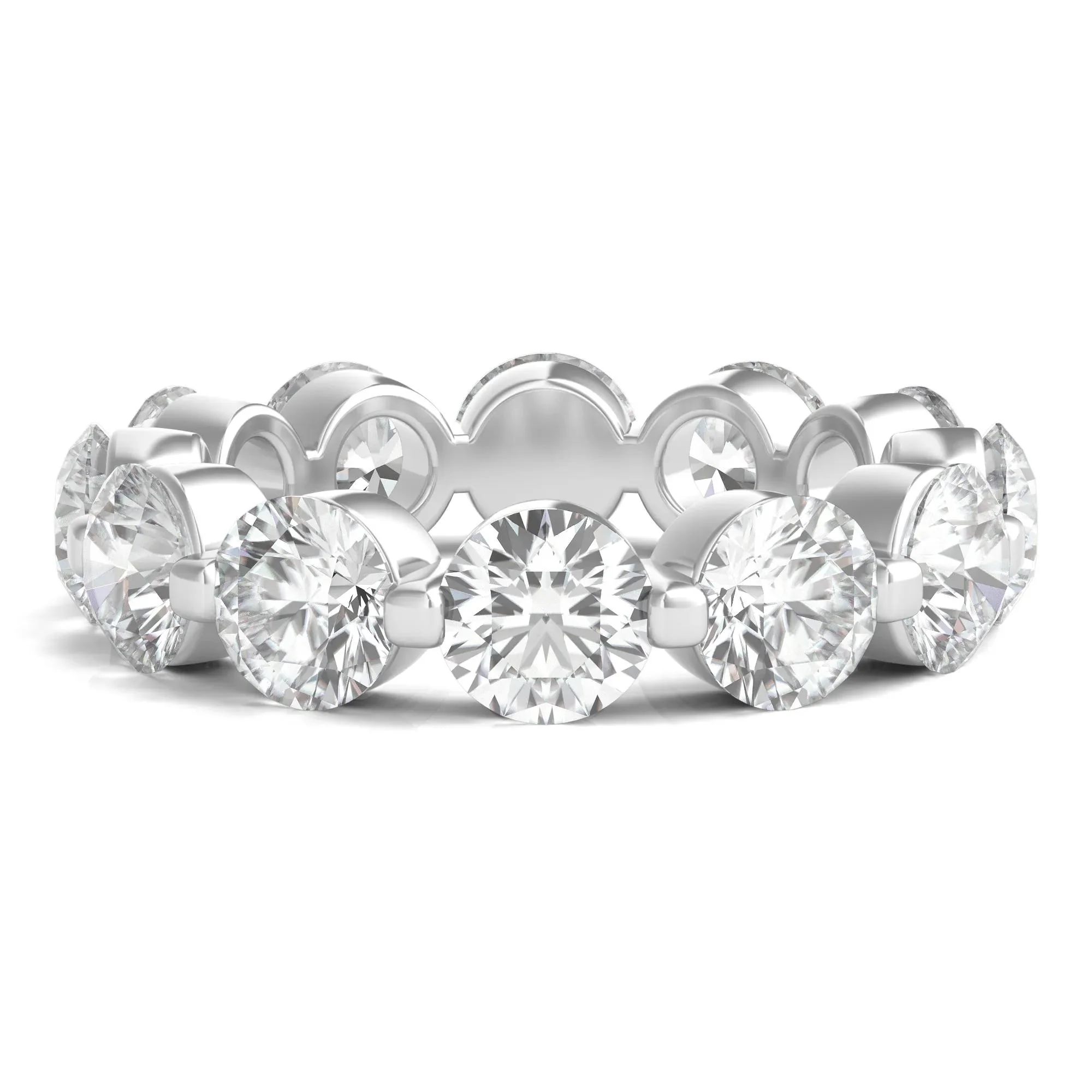 6 CT. Tw. Round Brilliant-Cut Lab Grown Diamond Eternity Band Ring 14K White Gold Size 6
