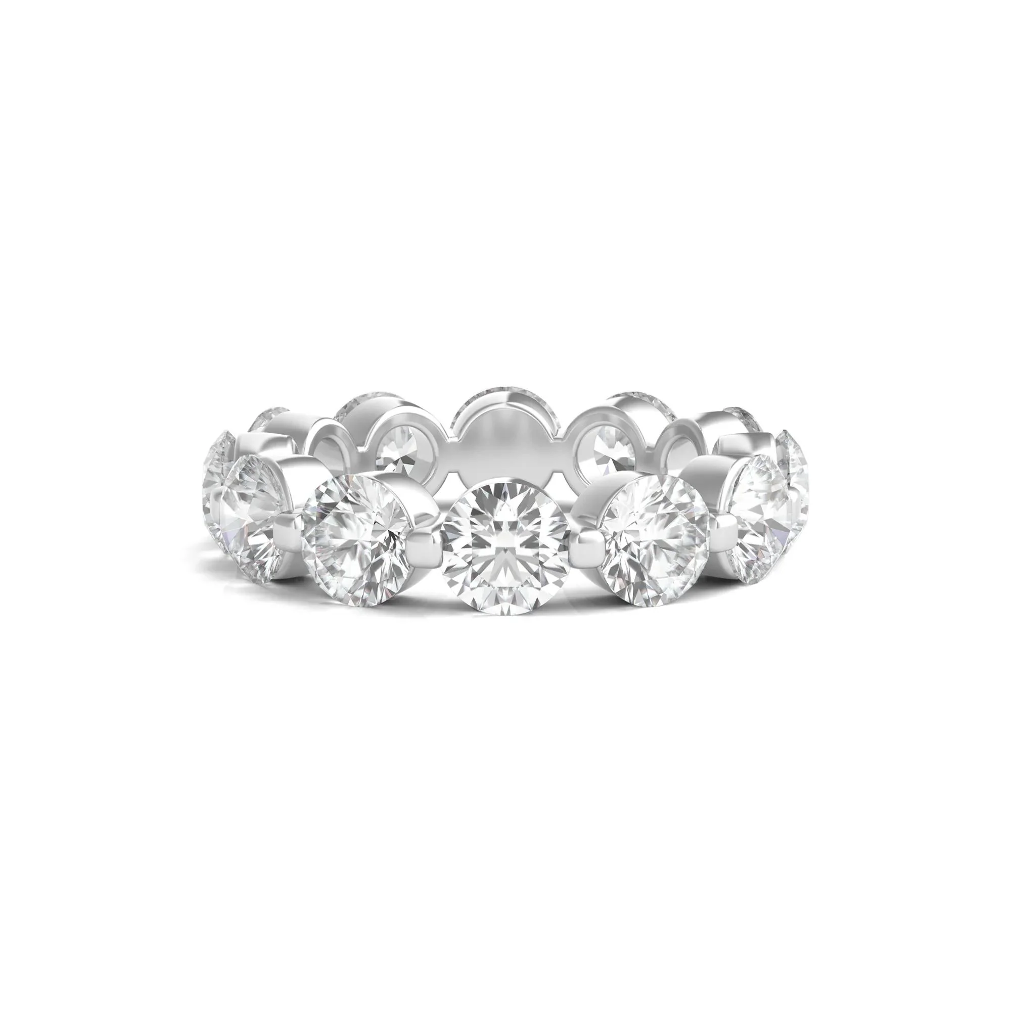 6 CT. Tw. Round Brilliant-Cut Lab Grown Diamond Eternity Band Ring Platinum White Size 4