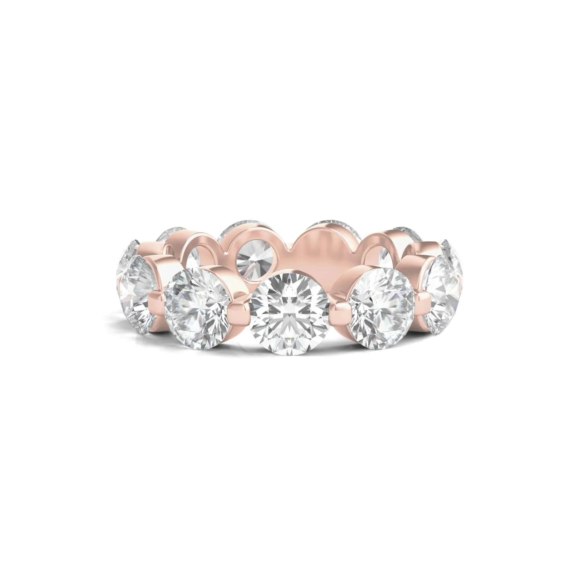 7 CT. Tw. Round Brilliant-Cut Lab Grown Diamond Eternity Band Ring 14K Rose Gold Size 5