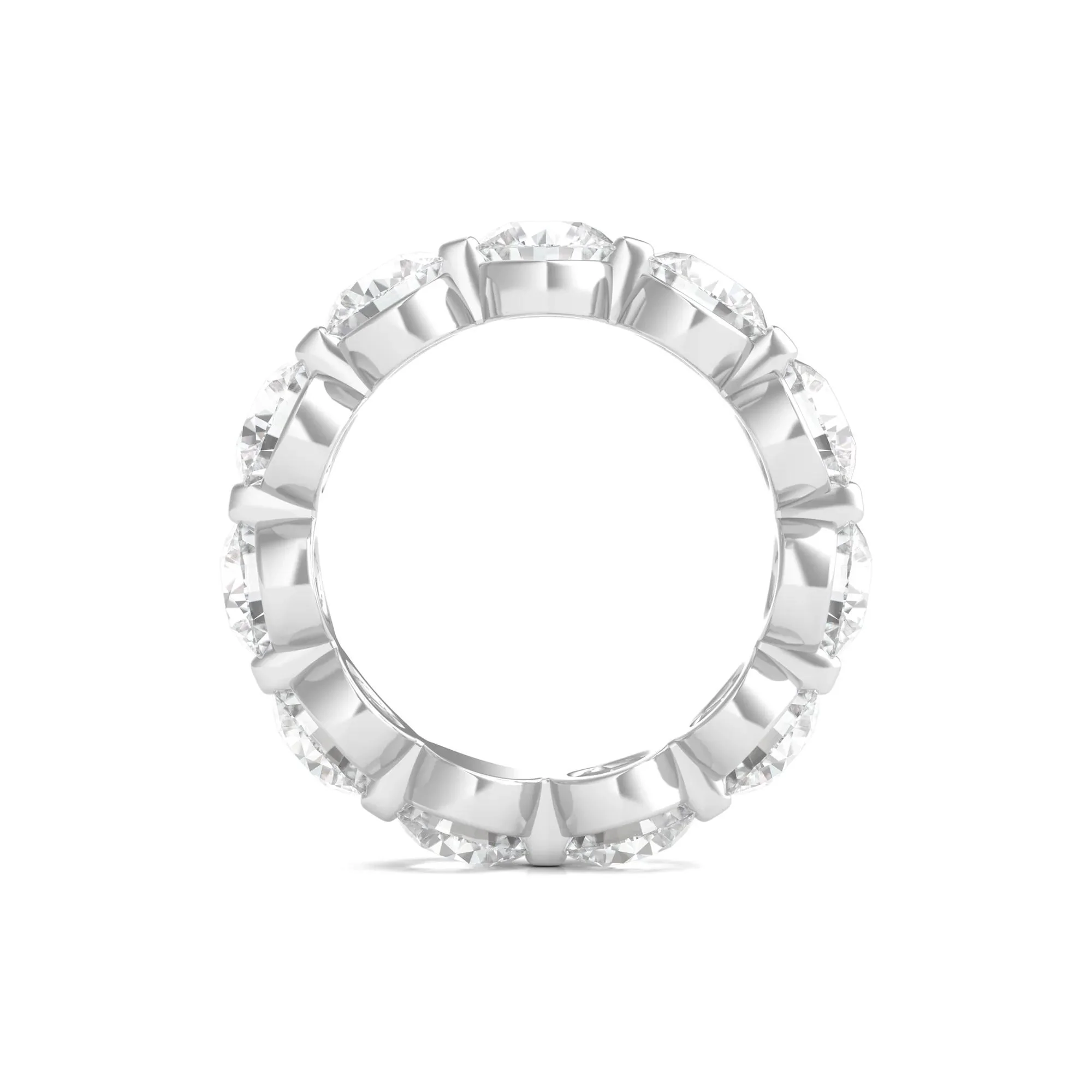 7 CT. Tw. Round Brilliant-Cut Lab Grown Diamond Eternity Band Ring 14K White Gold Size 4 - Image 2
