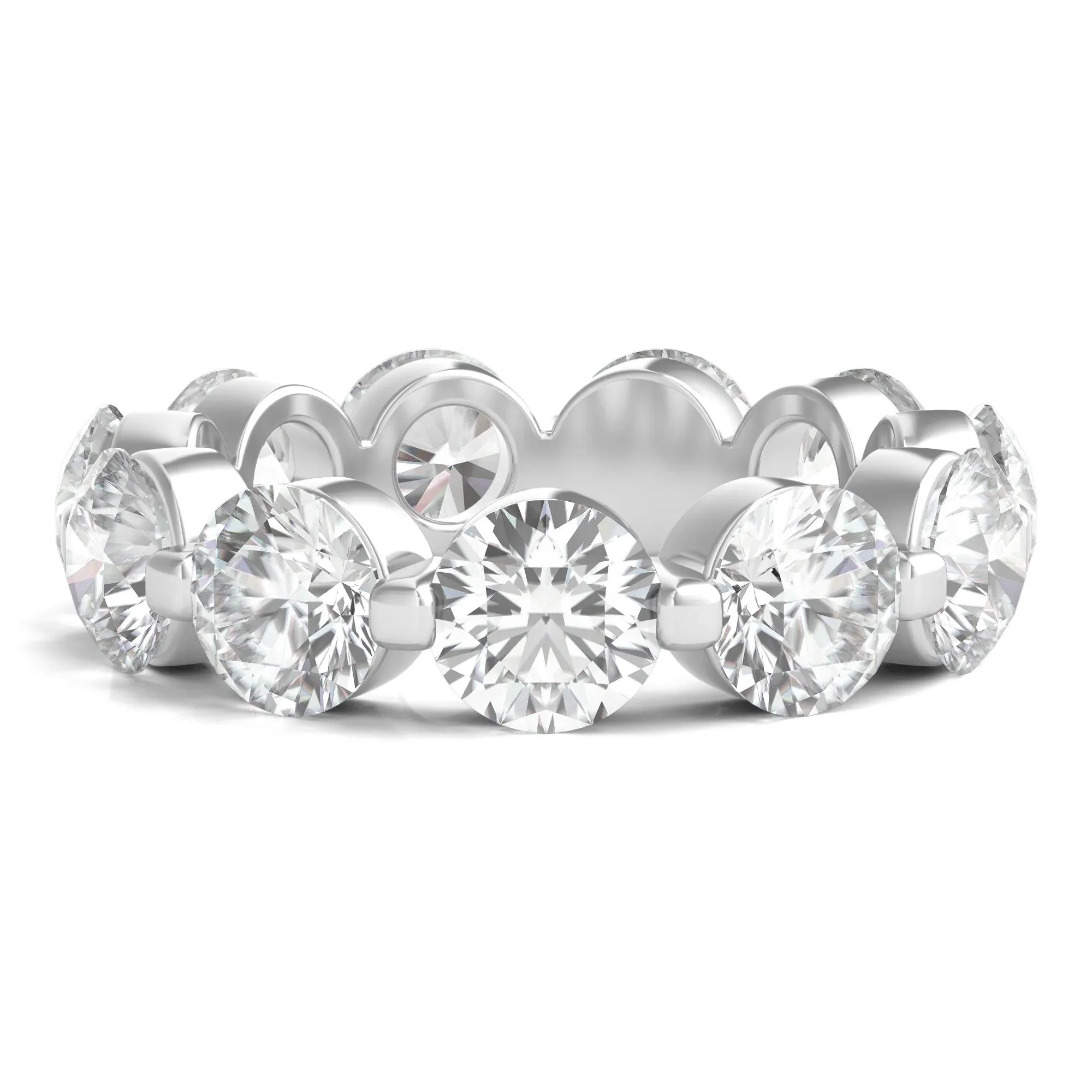 7 CT. Tw. Round Brilliant-Cut Lab Grown Diamond Eternity Band Ring 14K White Gold Size 7