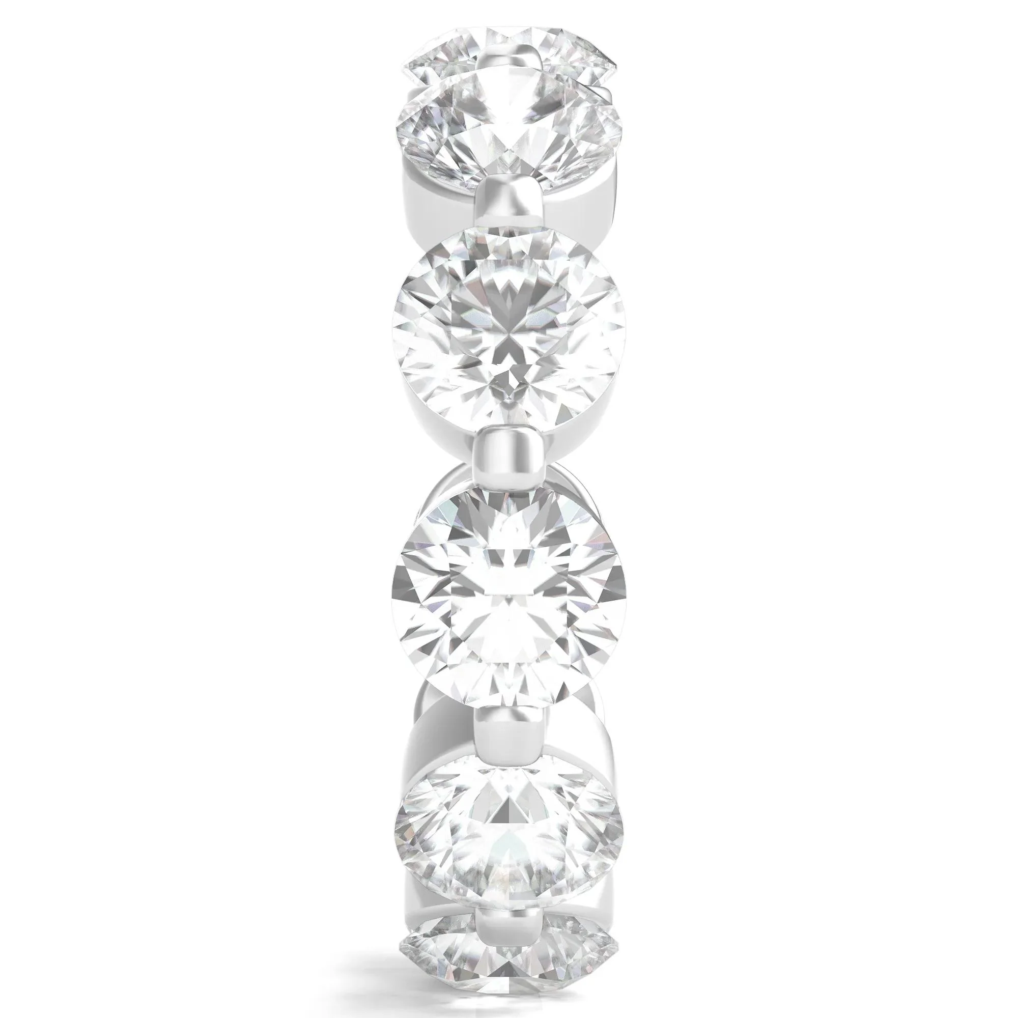 7 CT. Tw. Round Brilliant-Cut Lab Grown Diamond Eternity Band Ring Platinum White Size 4.5 - Image 3