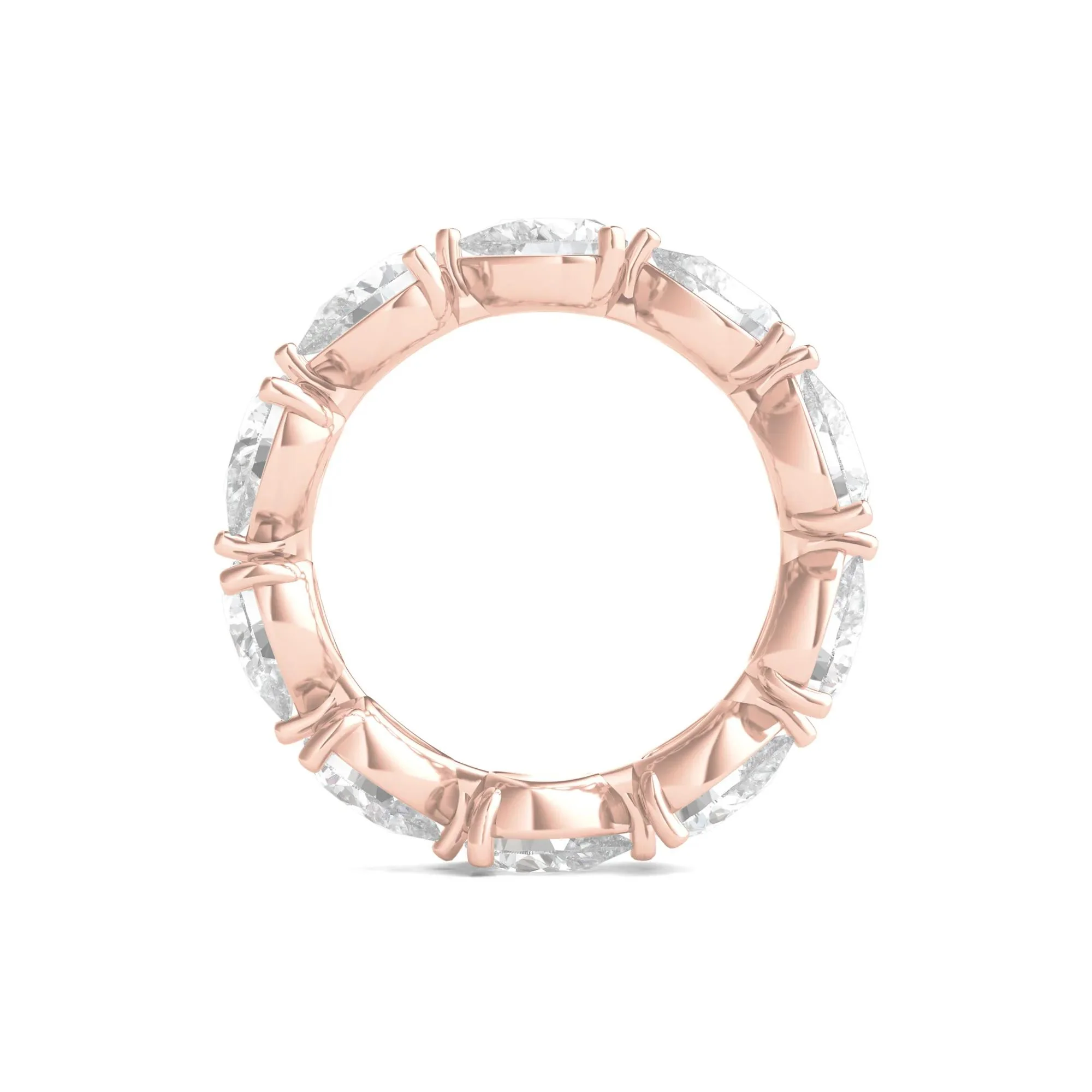 5 CT. Tw. Pear-Cut Lab Grown Diamond Eternity Band Ring 14K Rose Gold Size 4 - Image 2