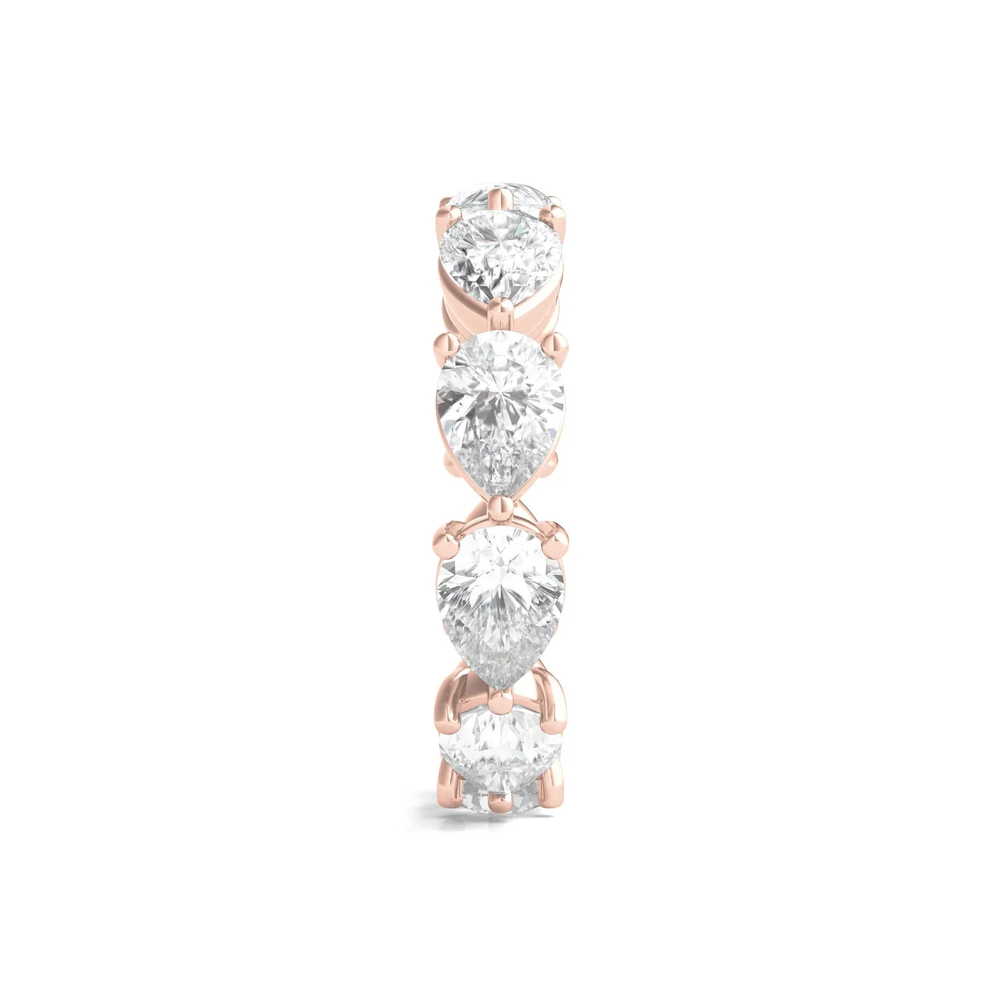5 CT. Tw. Pear-Cut Lab Grown Diamond Eternity Band Ring 14K Rose Gold Size 5 - Image 3
