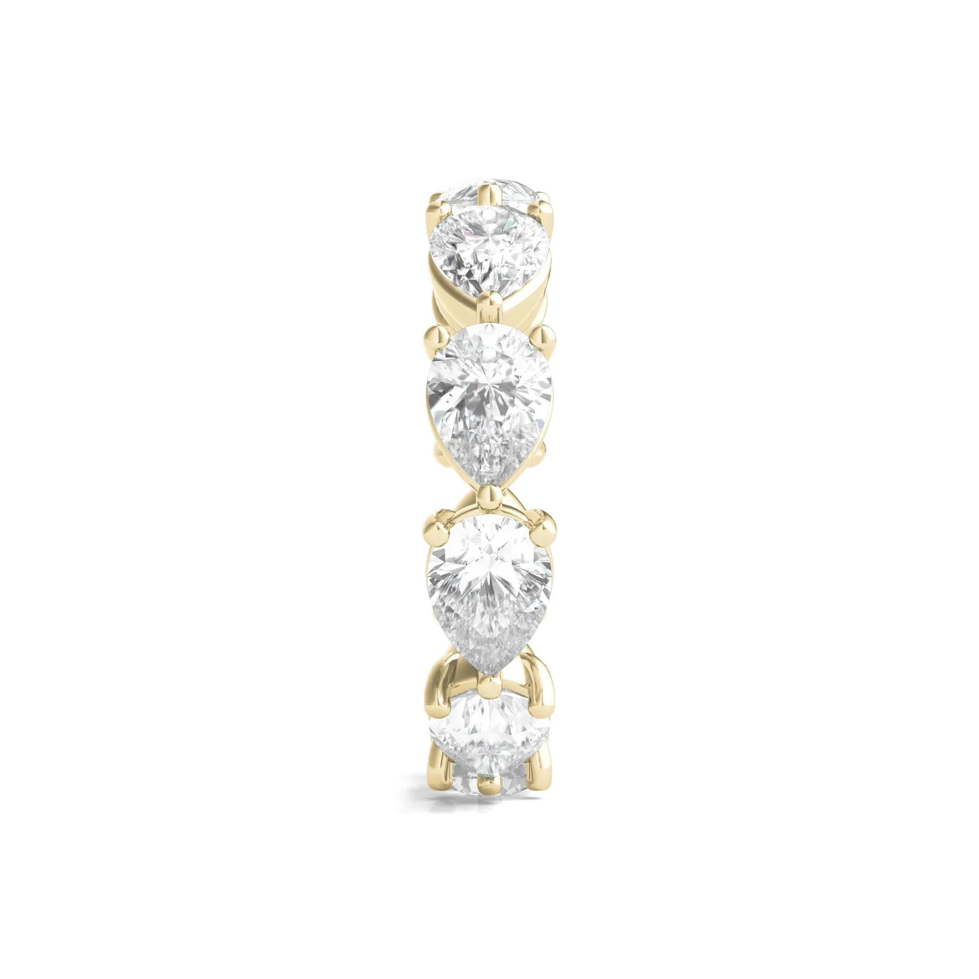 Pear-Cut Lab Grown Diamond Eternity Band Ring 14K Yellow Gold (5 CT. Wt.) Size 6 - Image 3