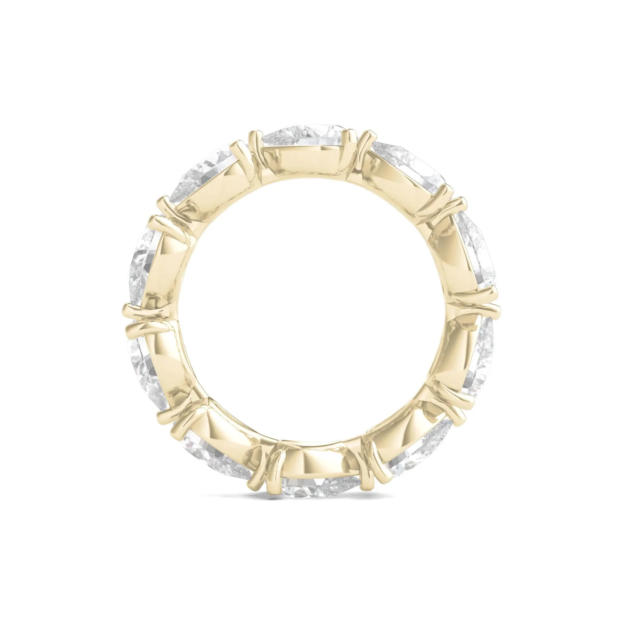 Pear-Cut Lab Grown Diamond Eternity Band Ring 14K Yellow Gold (5 CT. Wt.) Size 7.5 - Image 2