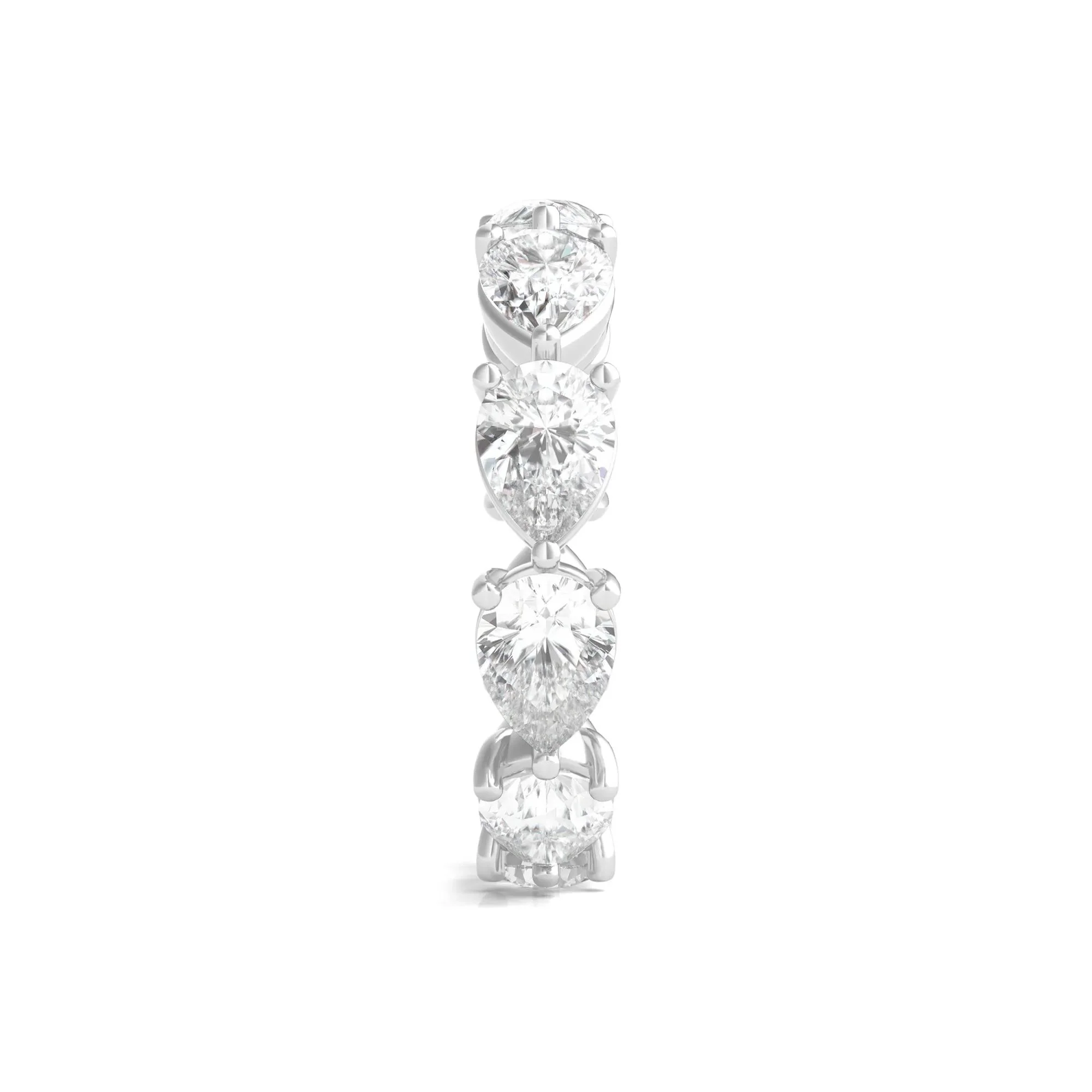 Pear-Cut Lab Grown Diamond Eternity Band Ring Platinum (5 CT.tw.) White Size 5.5 - Image 3
