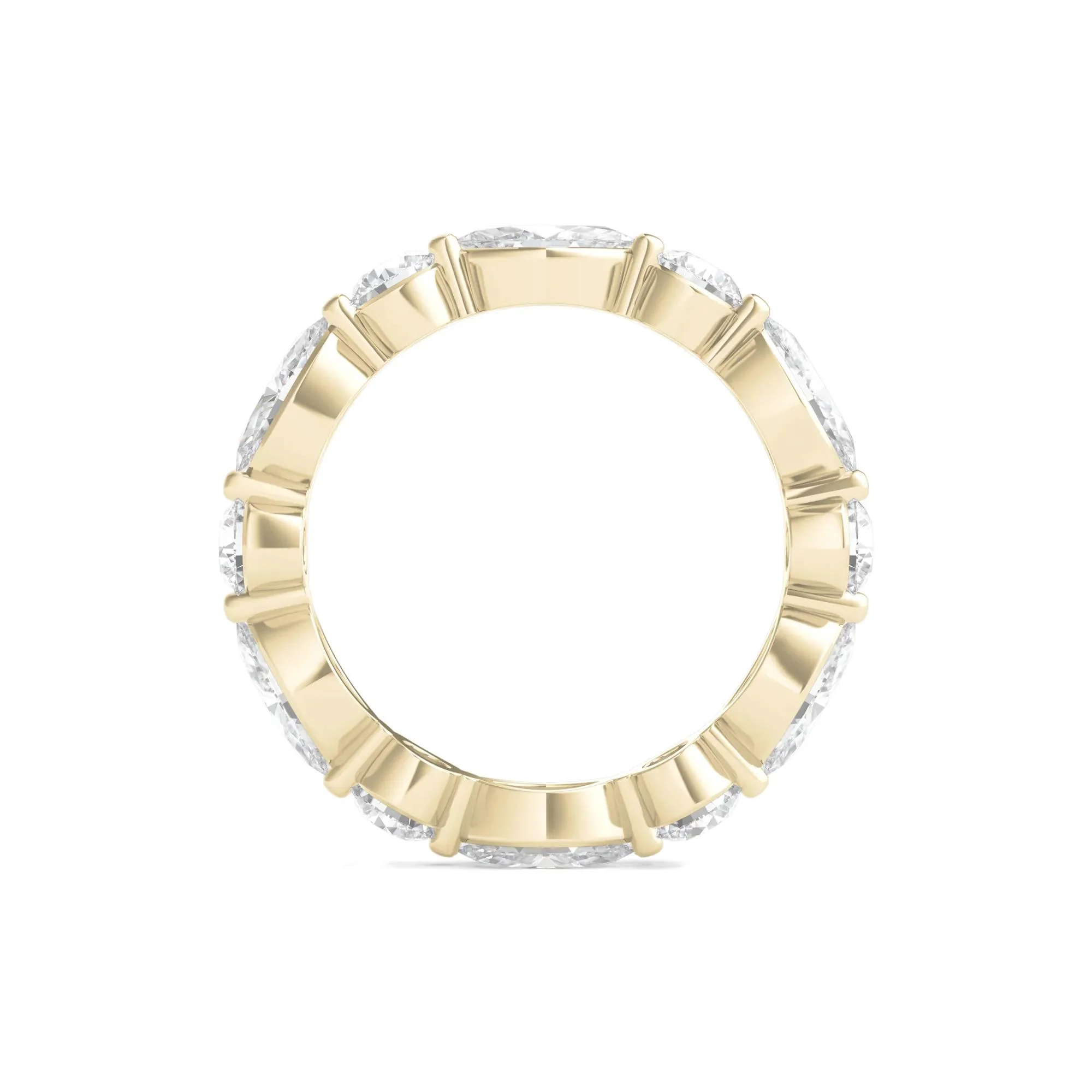 3 CT. Tw. Round and Marquise Lab Grown Diamond Eternity Band Ring 14K Yellow Gold Size 8 3mm - Image 2
