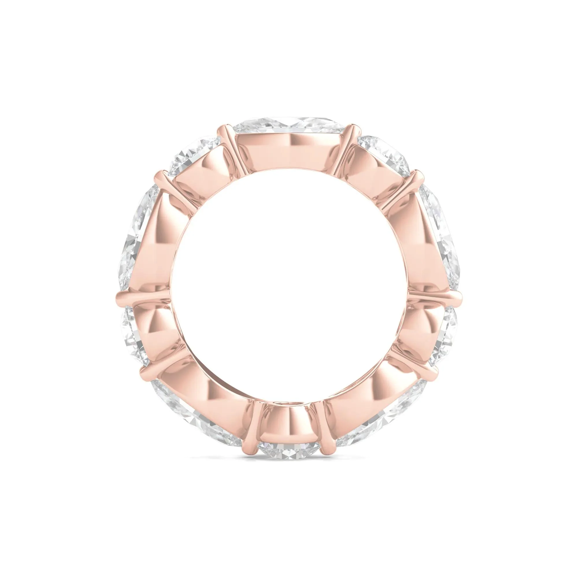 5 CT. Tw. Marquise and Round-Cut Lab Grown Diamond Eternity Band Ring 14K Rose Gold Size 5.5 2mm - Image 2