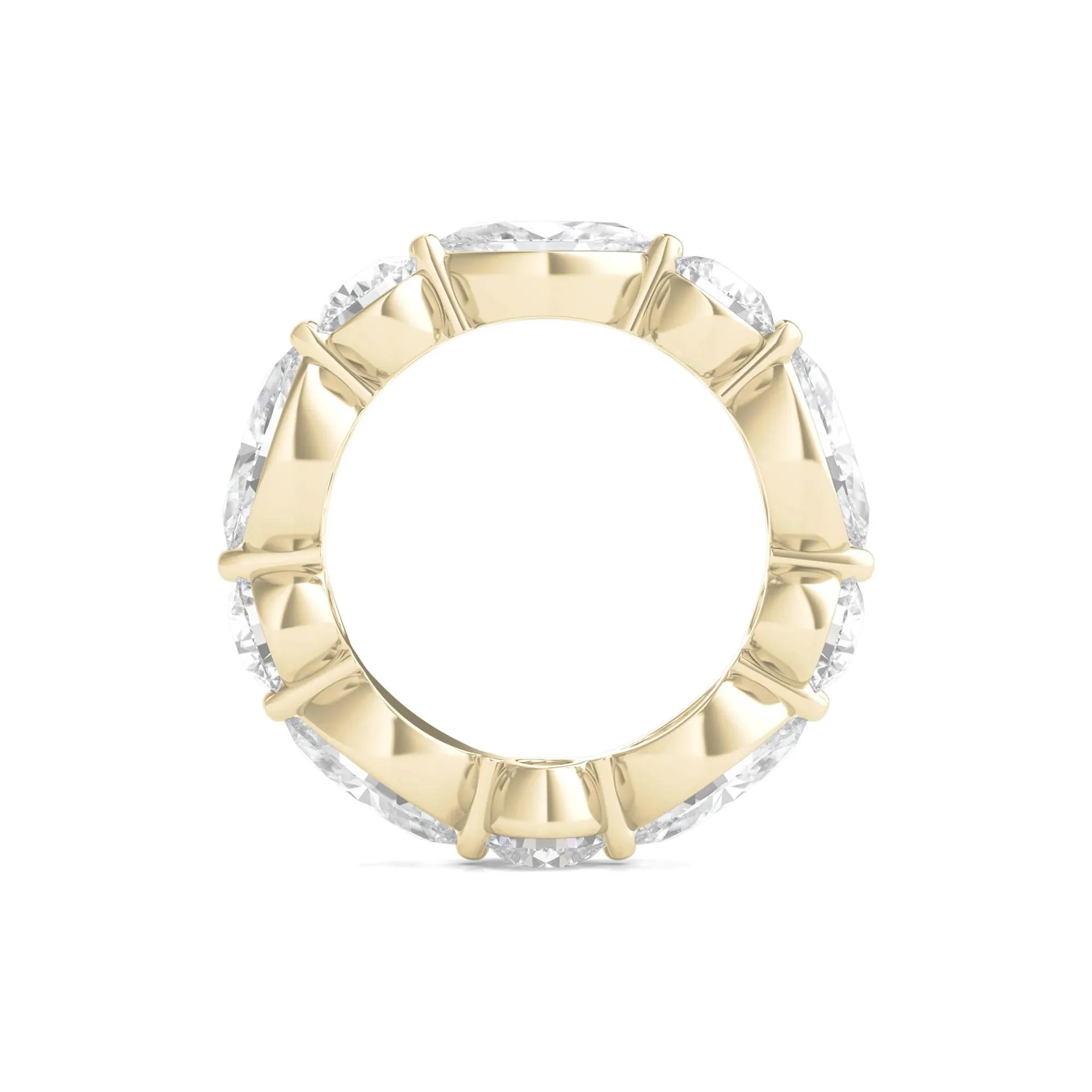 5 CT. Tw. Marquise and Round-Cut Lab Grown Diamond Eternity Band Ring 14K Yellow Gold Size 7 2mm