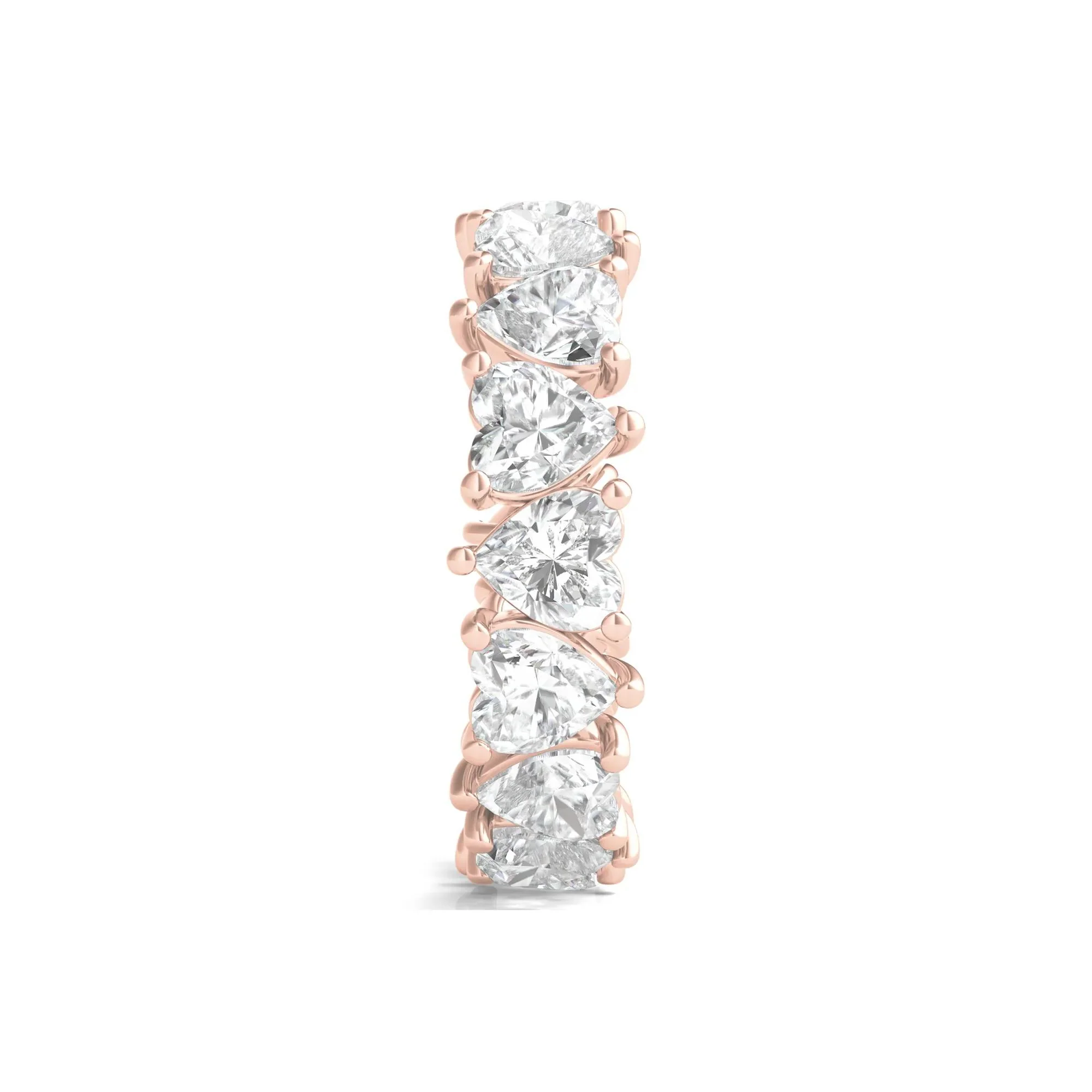 5 CT. Tw. Heart-Shaped Lab Grown Diamond True Eternity Band Ring 14K Rose Gold Size 8 6mm - Image 3