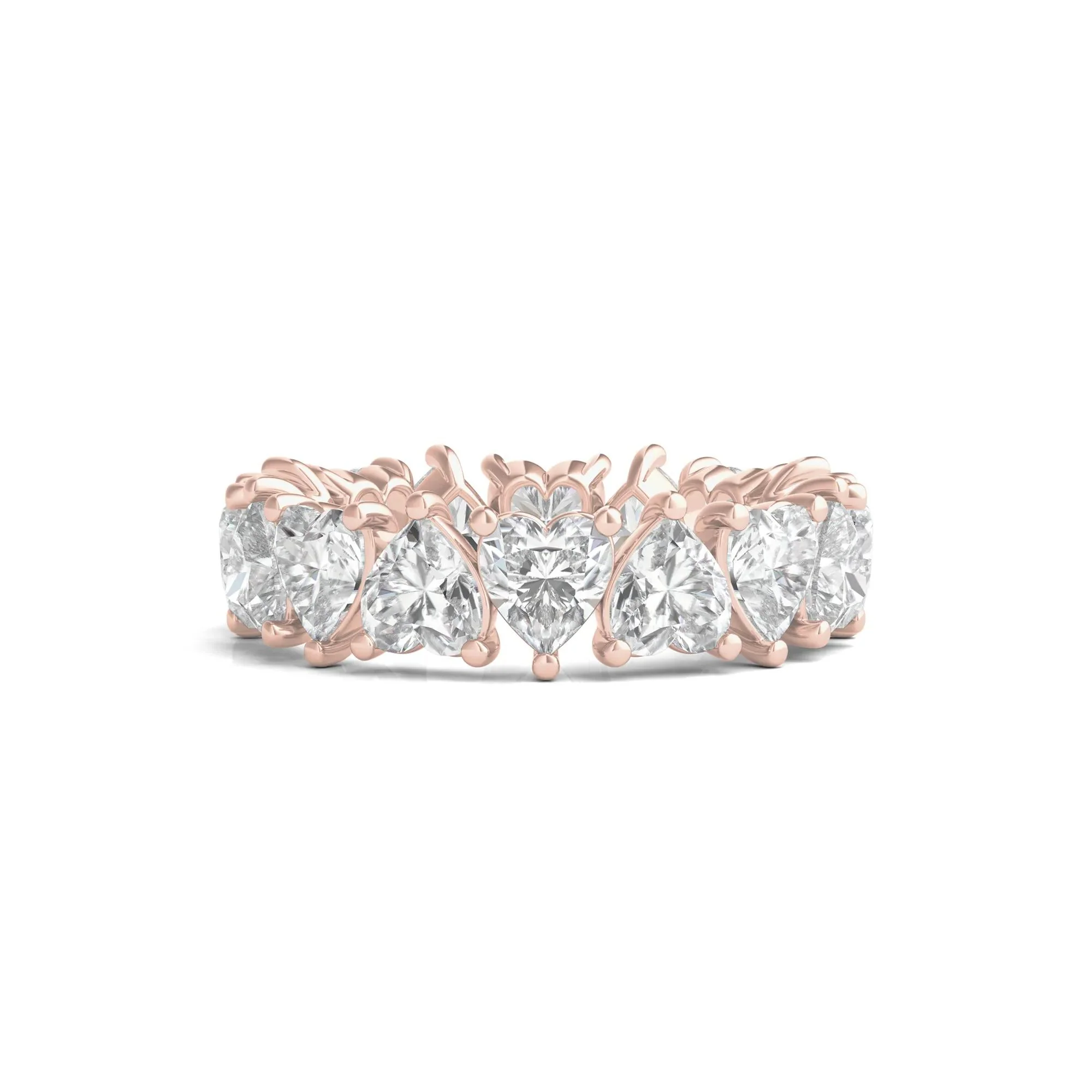 5 CT. Tw. Heart-Shaped Lab Grown Diamond True Eternity Band Ring 14K Rose Gold Size 9 6mm
