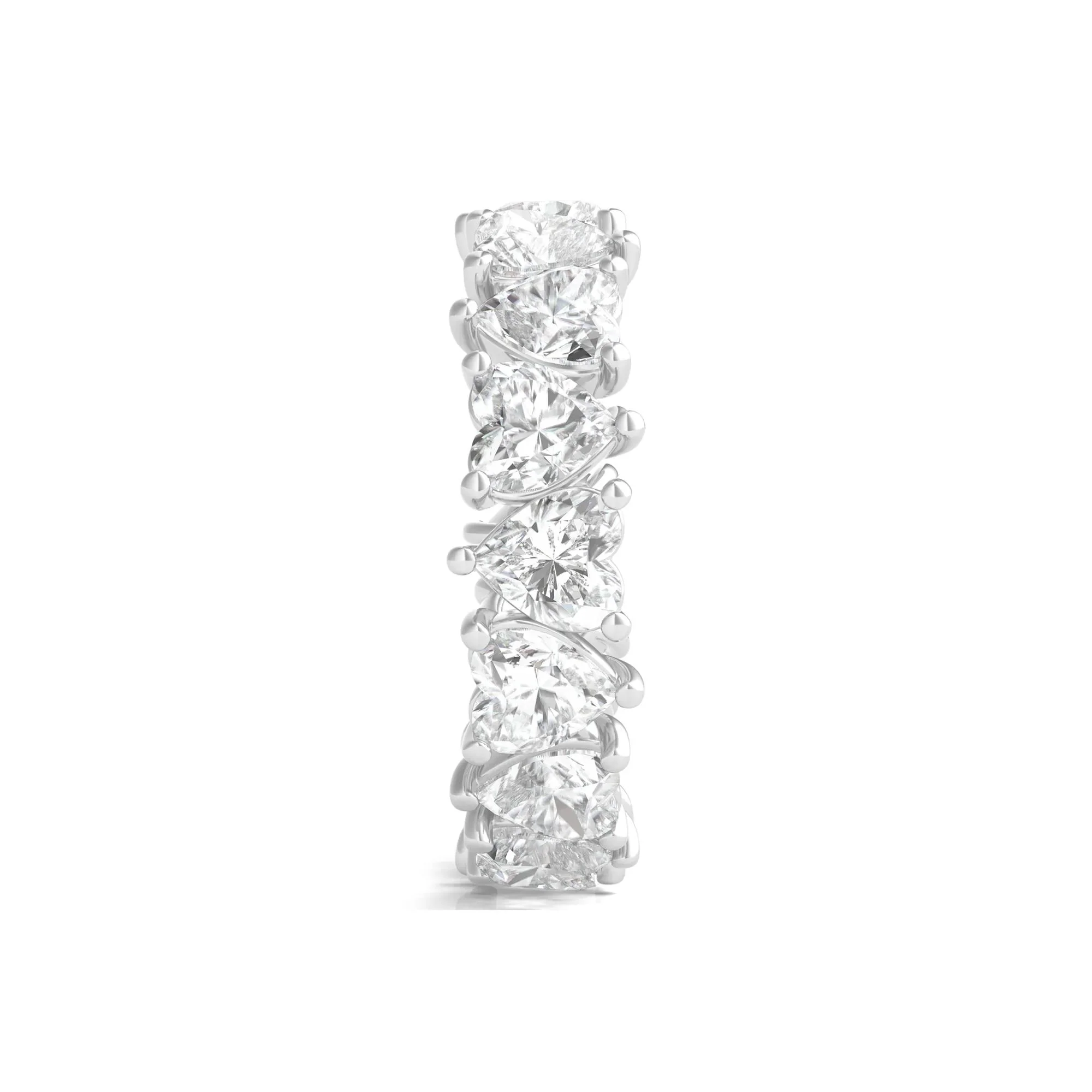 5 CT. Tw. Heart-Shaped Lab Grown Diamond True Eternity Band Ring 14K White Gold Size 9 6mm - Image 3
