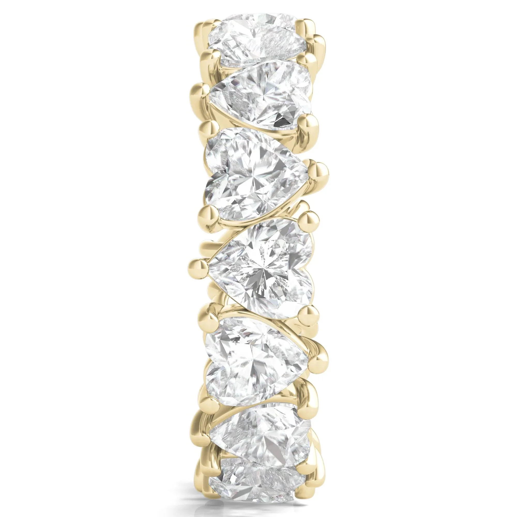 5 CT. Tw. Heart-Shaped Lab Grown Diamond True Eternity Band Ring 14K Yellow Gold Size 4 6mm - Image 3