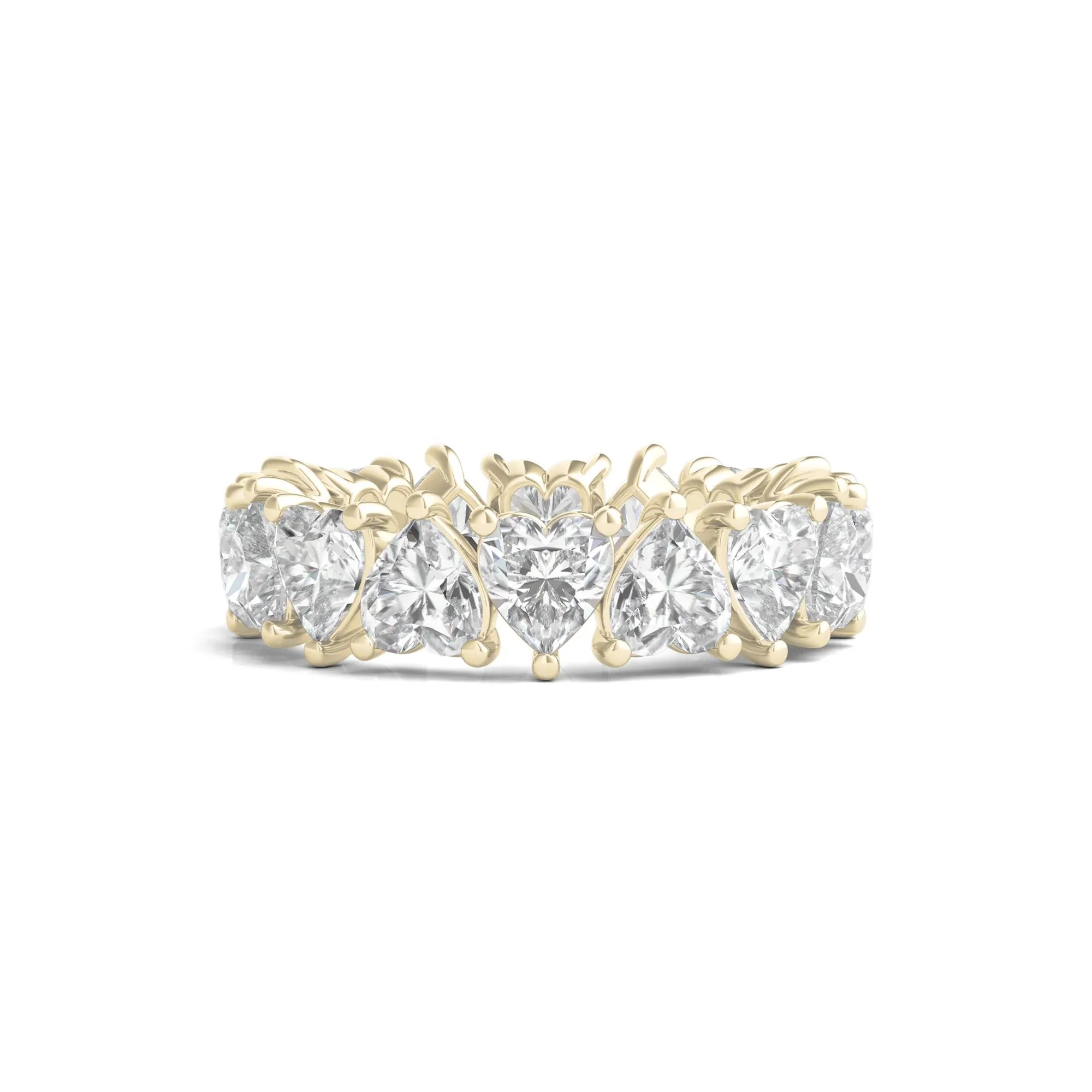 5 CT. Tw. Heart-Shaped Lab Grown Diamond True Eternity Band Ring 14K Yellow Gold Size 9 6mm