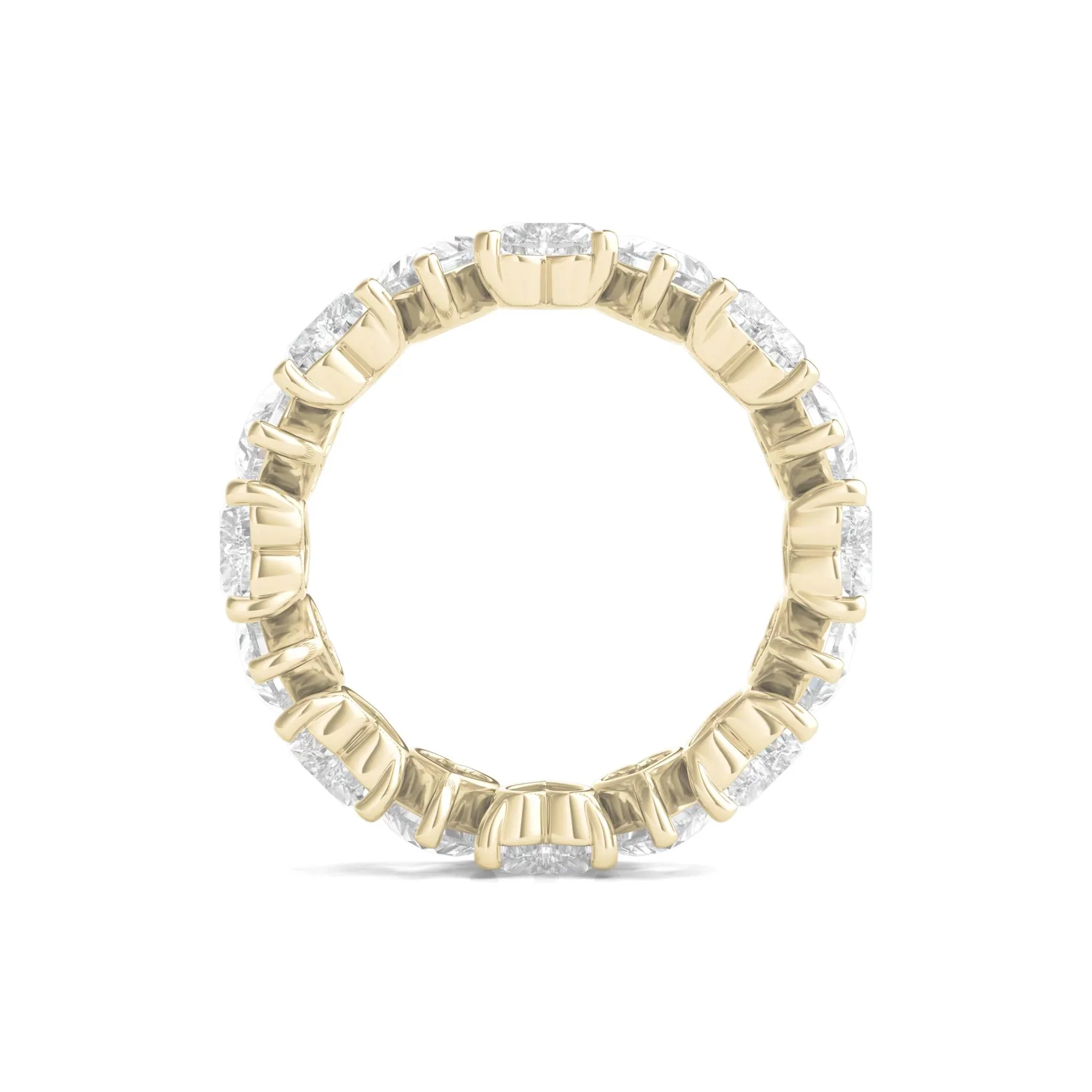 5 CT. Tw. Heart-Shaped Lab Grown Diamond True Eternity Band Ring 14K Yellow Gold Size 9 6mm - Image 2