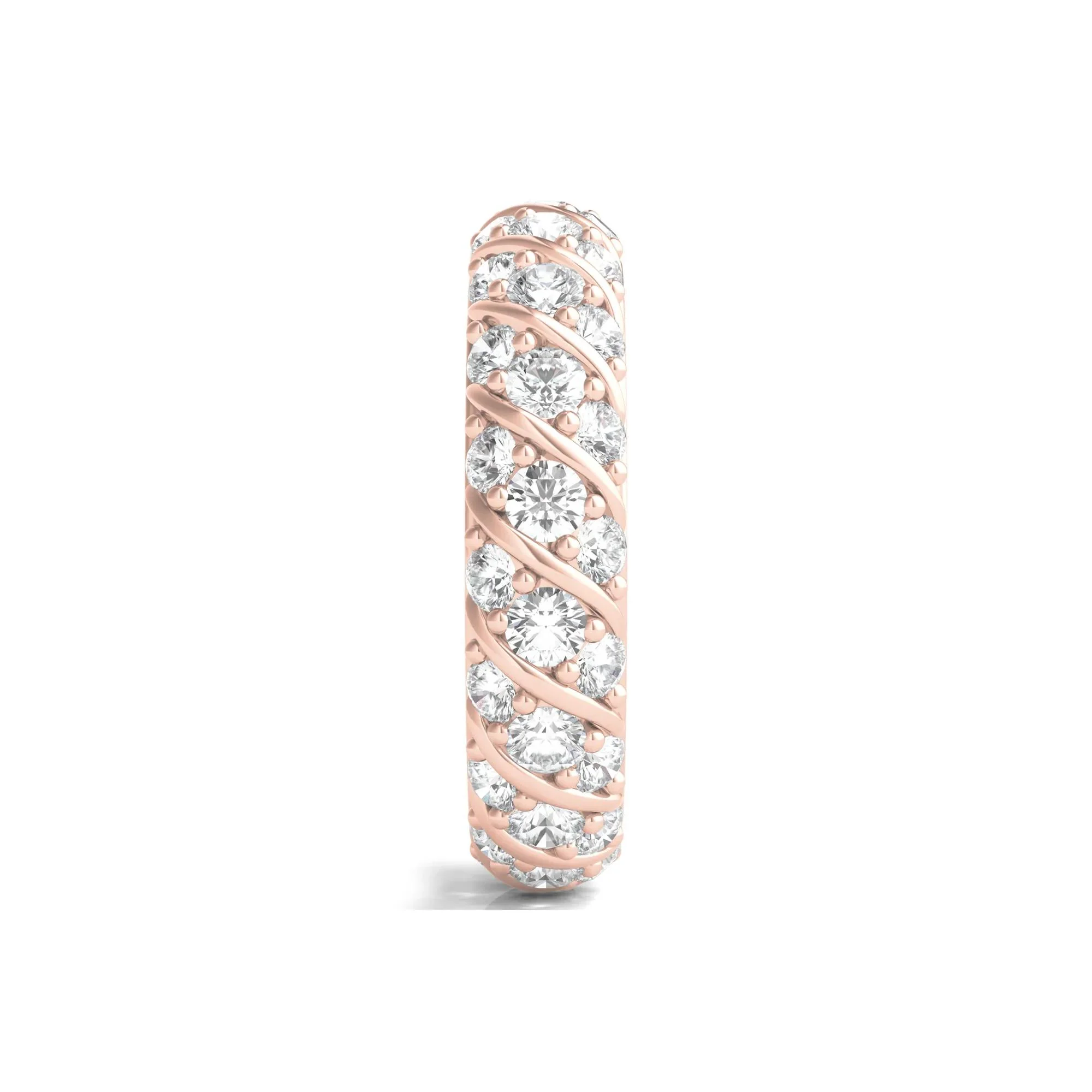 2 1/2 CT. Tw. Round-Cut Rolling Pave Lab Grown Diamond Eternity Band Ring 14K Rose Gold Size 8.5 - Image 3