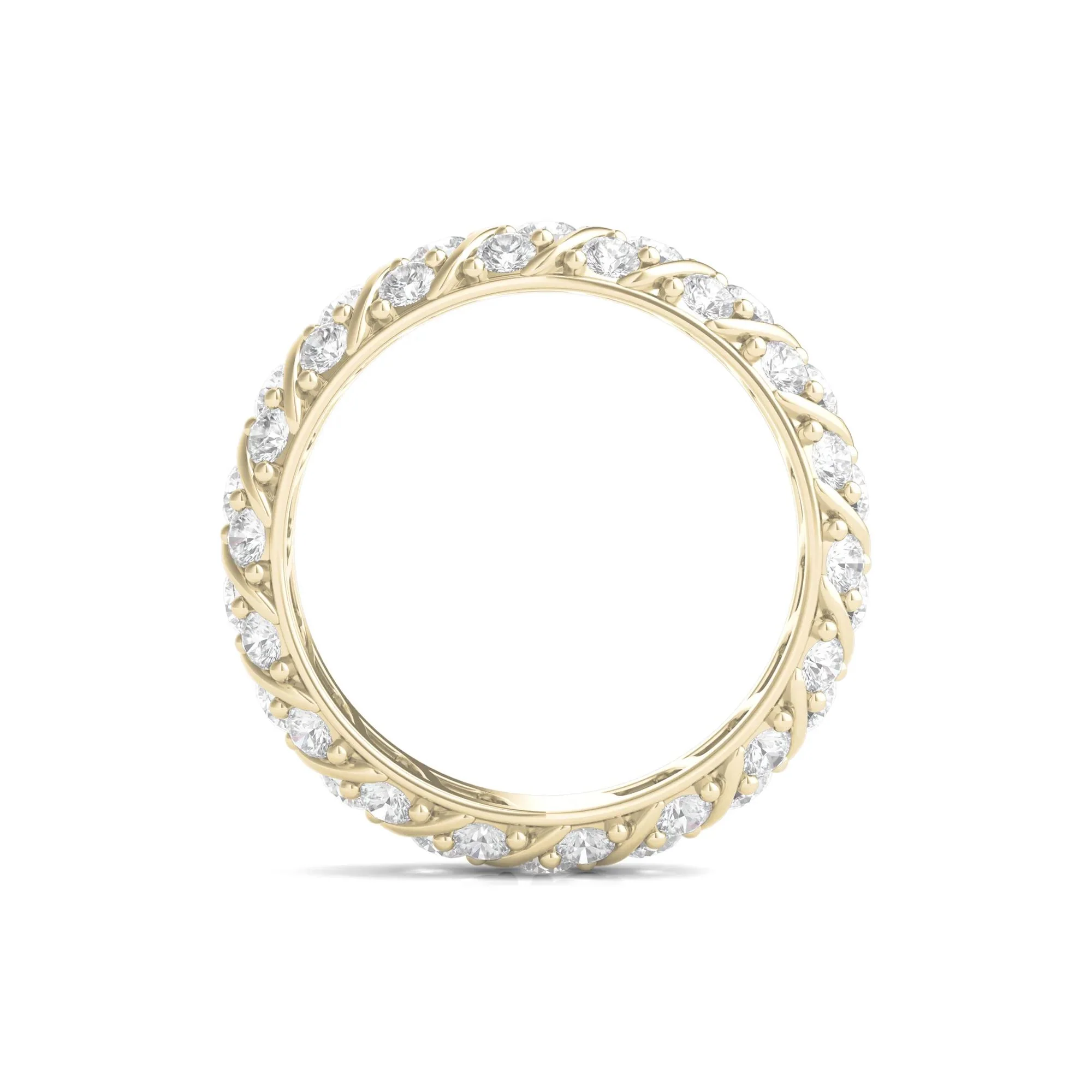 2 1/2 CT. Tw. Round-Cut Rolling Pave Lab Grown Diamond Eternity Band Ring 14K Yellow Gold Size 6 - Image 2