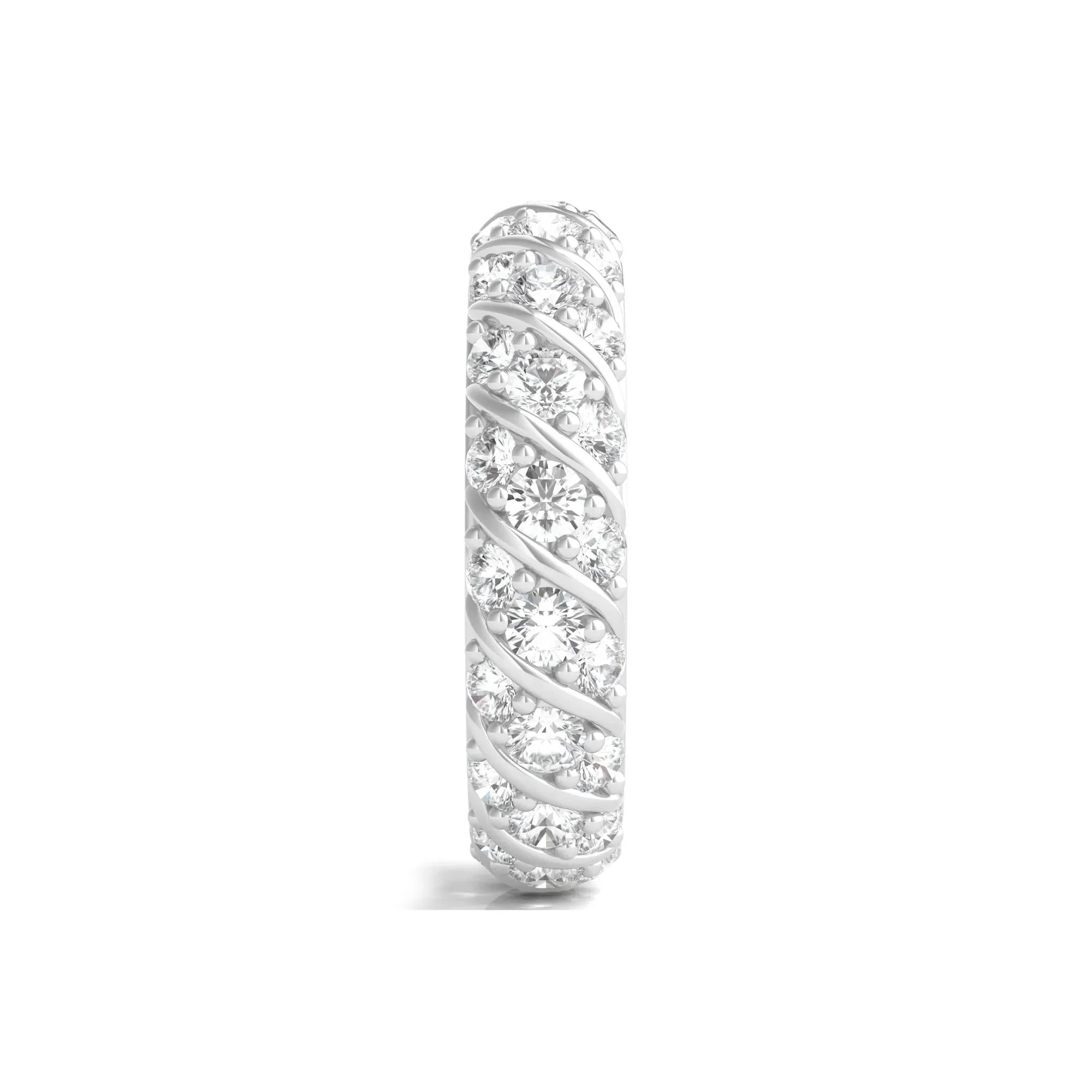 2 1/2 CT. Tw. Round-Cut Rolling Pave Lab Grown Diamond Eternity Band Ring 14K Yellow Gold White Size 5.5 - Image 3