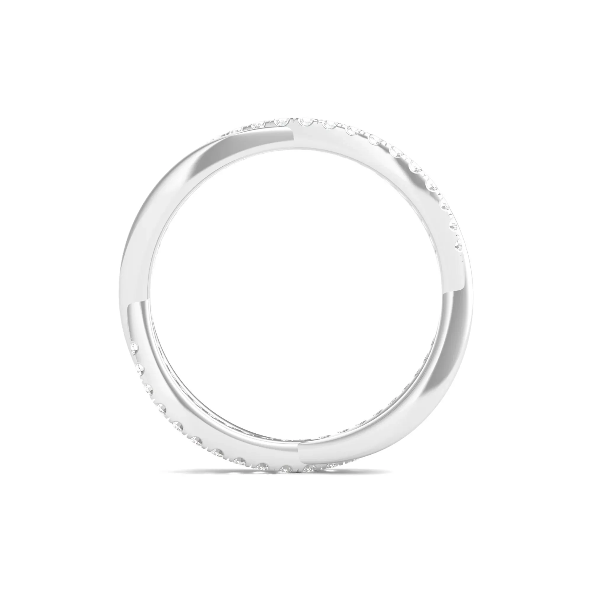 1/3 CT. Tw. Lab Grown Diamond Infinity Twist True Eternity Band Ring 14K White Gold Size 7.5 - Image 2
