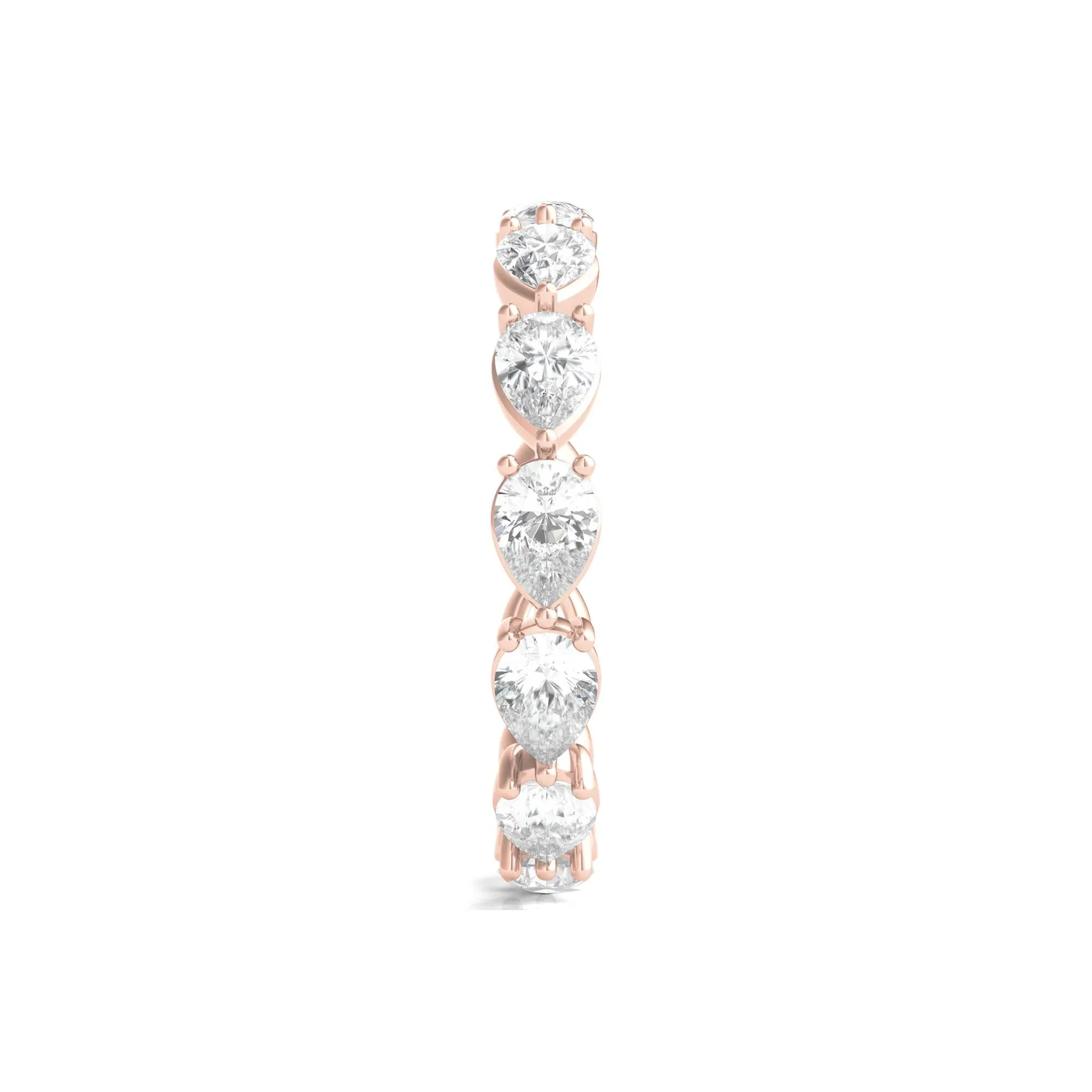 2 CT. Tw. Pear-Cut Lab Grown Diamond Eternity Band Ring 14K Rose Gold Size 4.5 - Image 3
