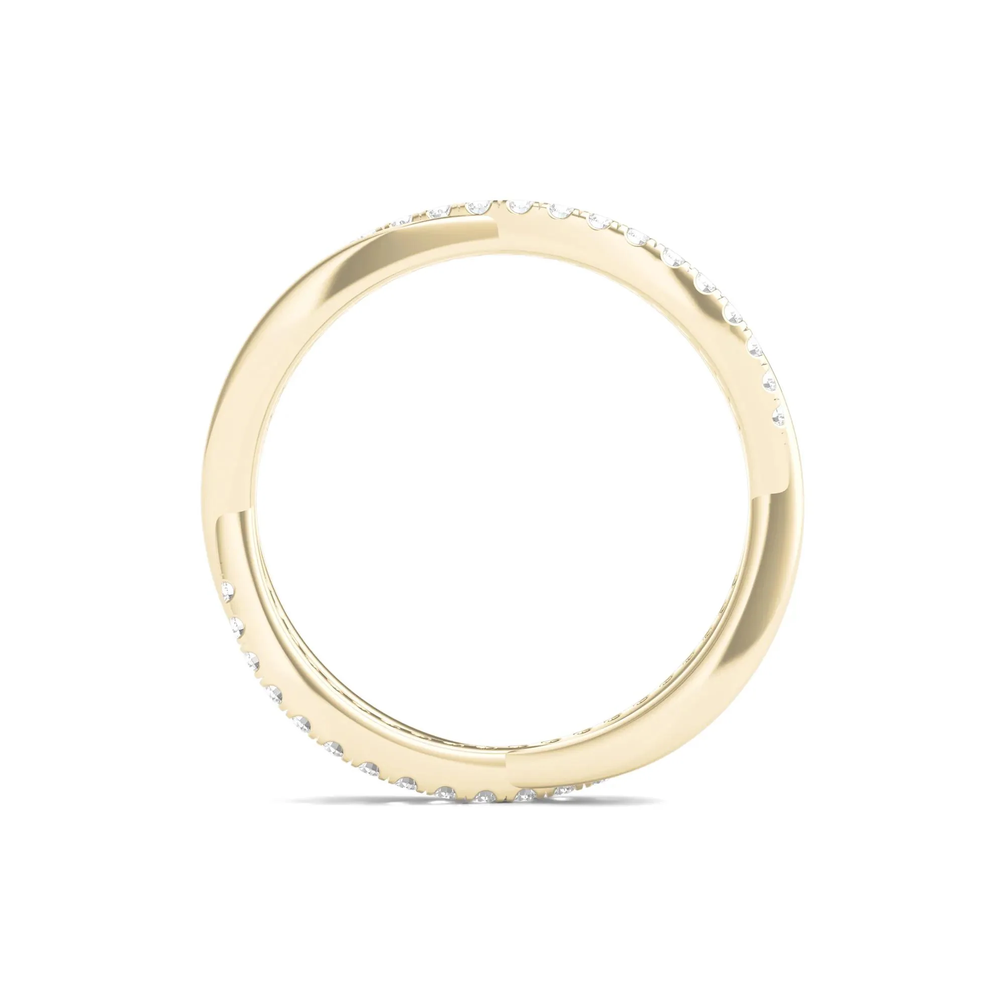 1/3 CT. Tw. Lab Grown Diamond Infinity Twist True Eternity Band Ring 14K Yellow Gold Round Brilliant Cut Size 5 - Image 2