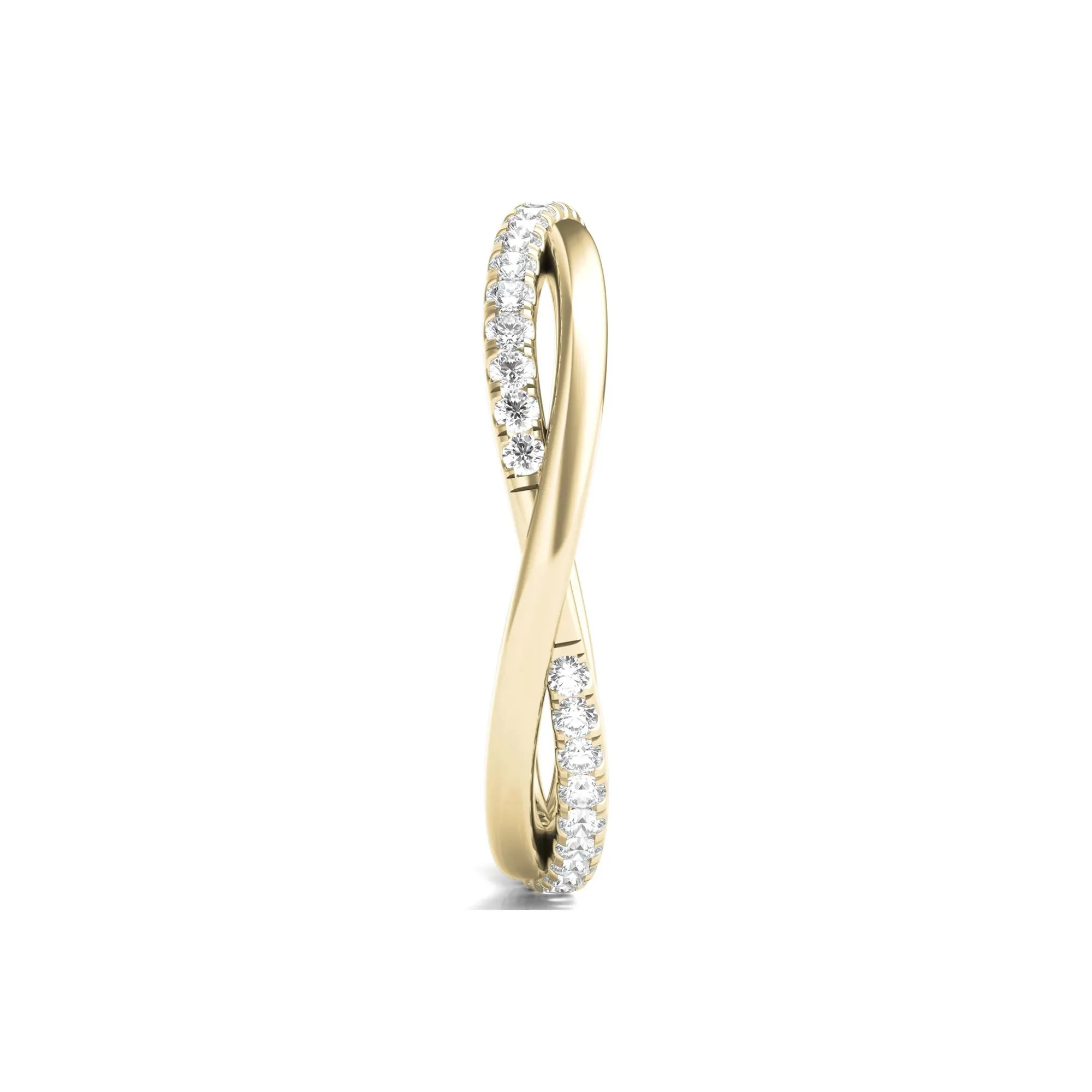 1/3 CT. Tw. Lab Grown Diamond Infinity Twist True Eternity Band Ring 14K Yellow Gold Round Brilliant Cut Size 6.5 - Image 3